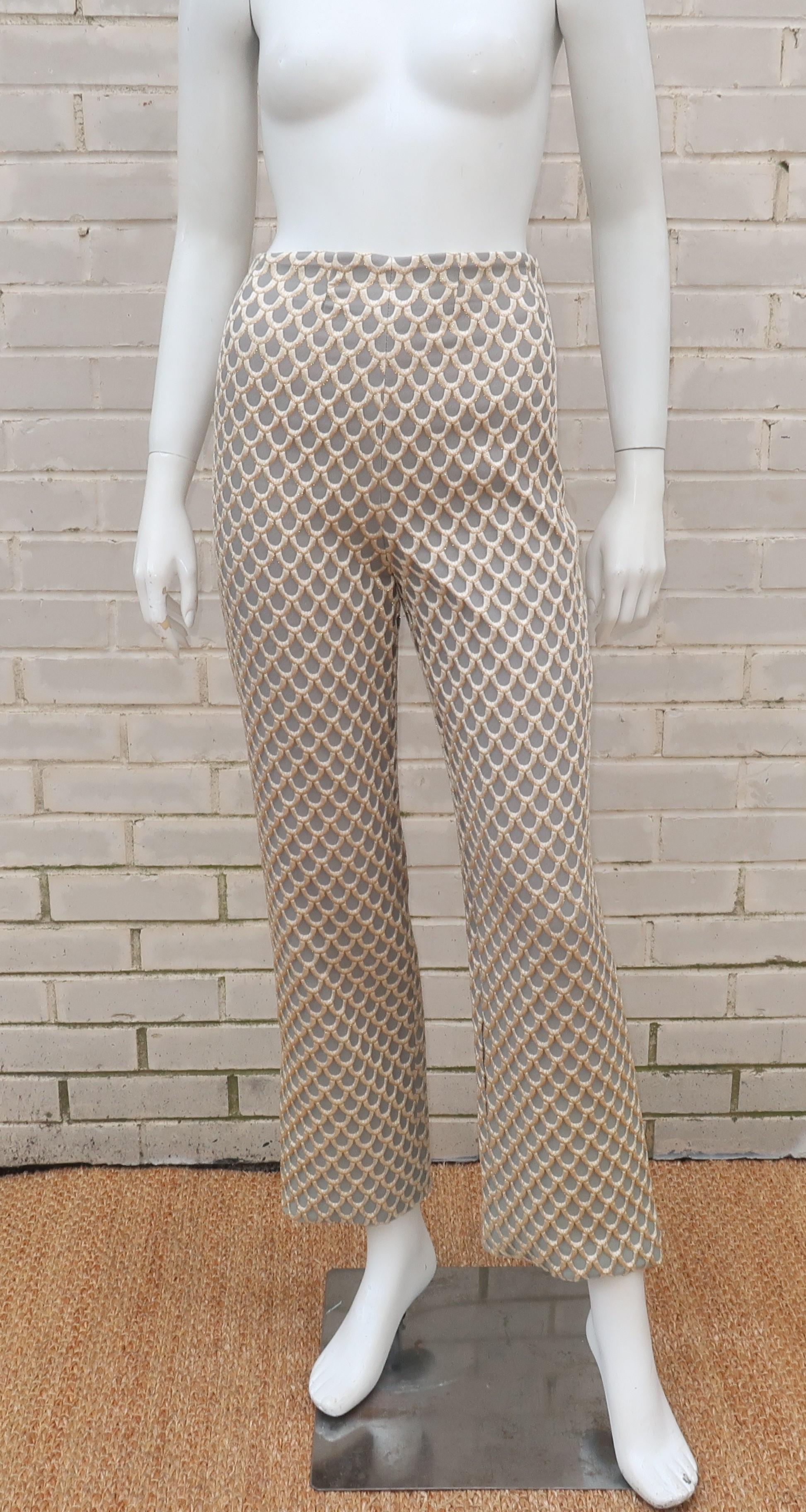 1960’s Saks Fifth Avenue Mod Metallic Vest Pant Suit 7