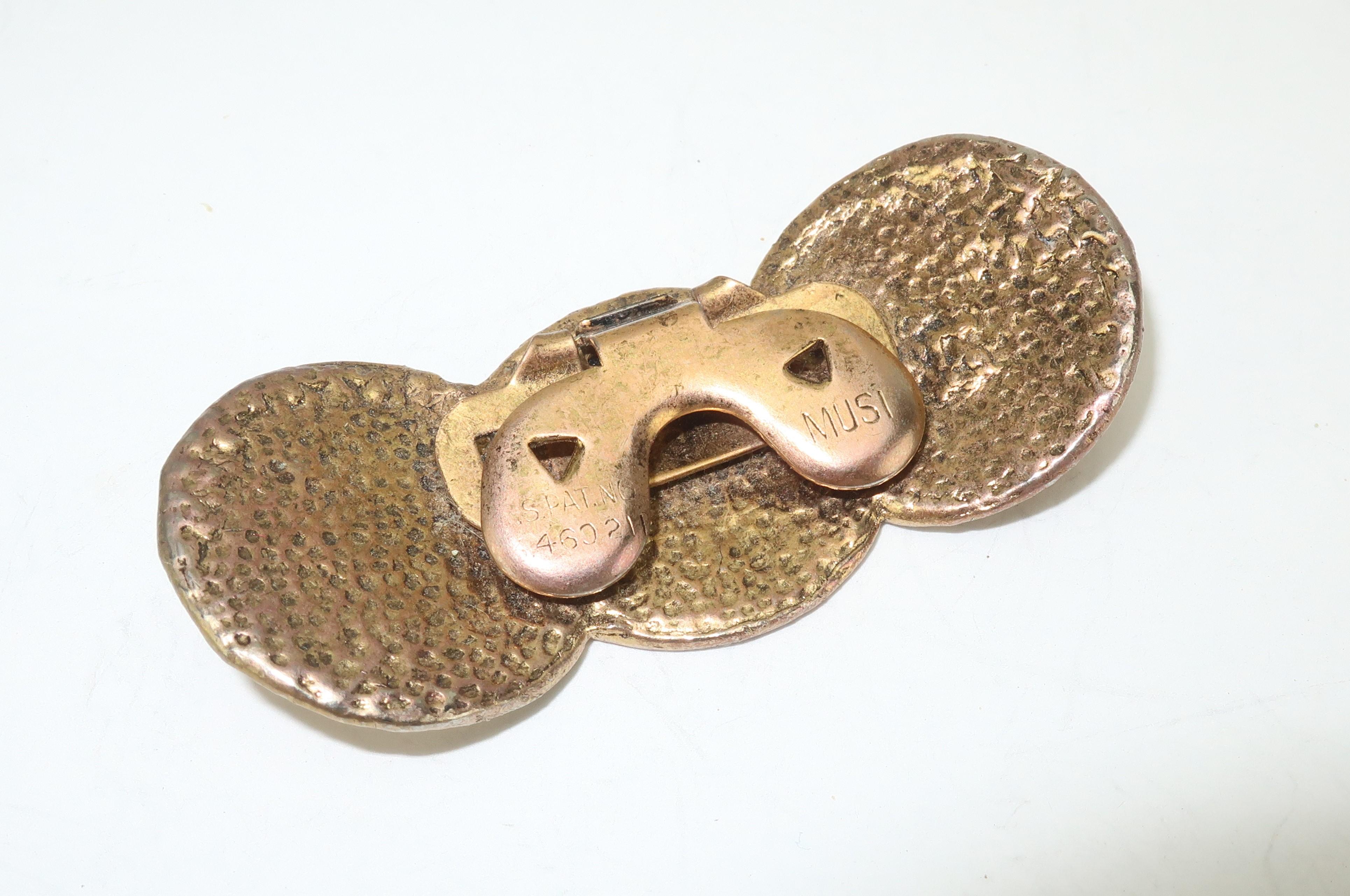C.1960 Musi Gold Tone Coin Shoe Clips 1