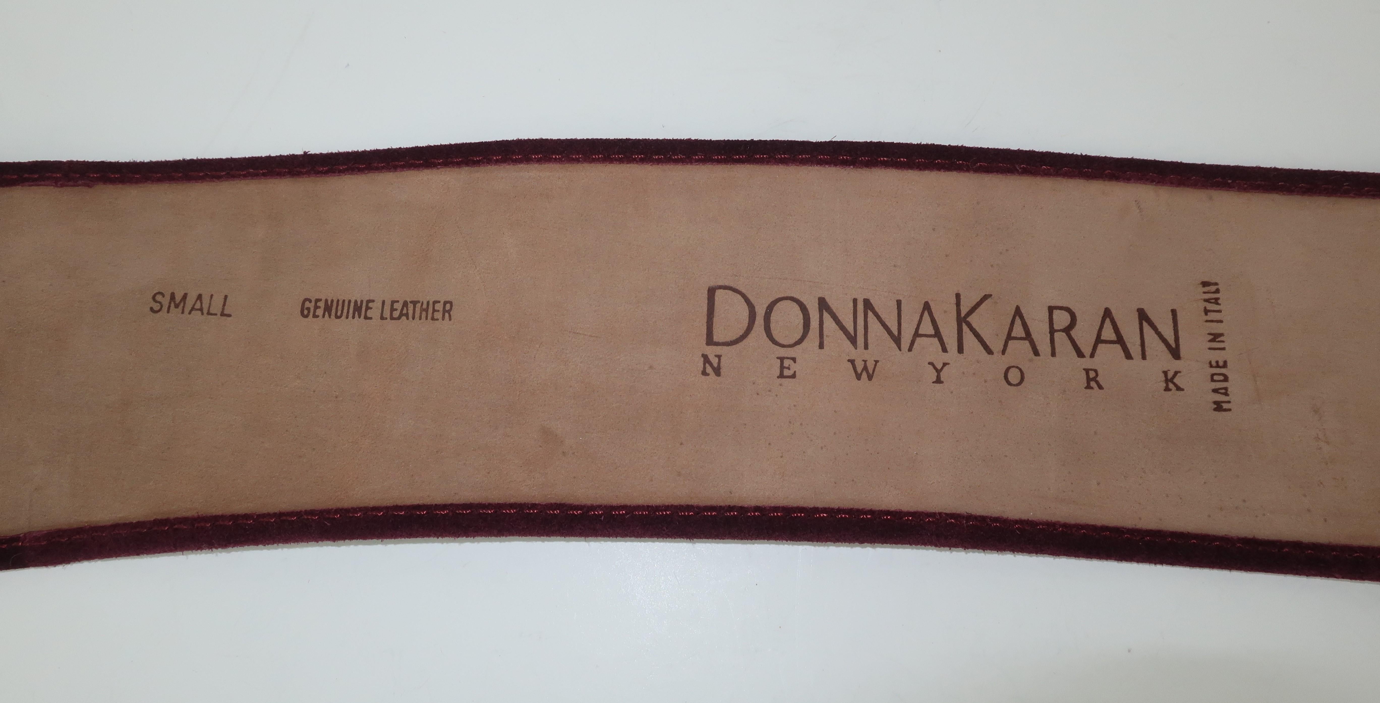 1980's Robert Lee Morris for Donna Karan Burgundy Suede Leather Belt 5