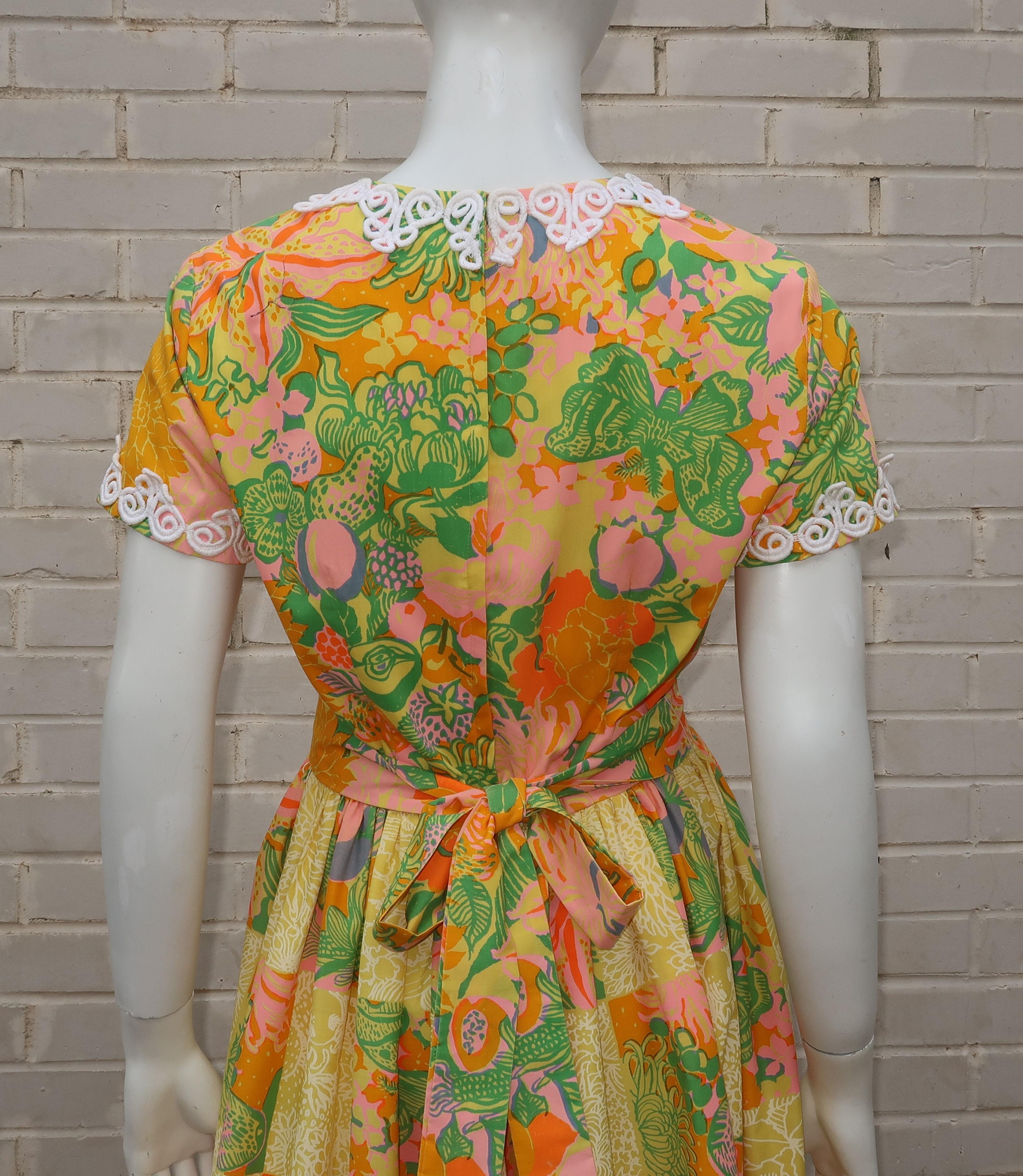 Lilly Pulitzer Fruit and Floral Print Maxi Dress, 1960s 3