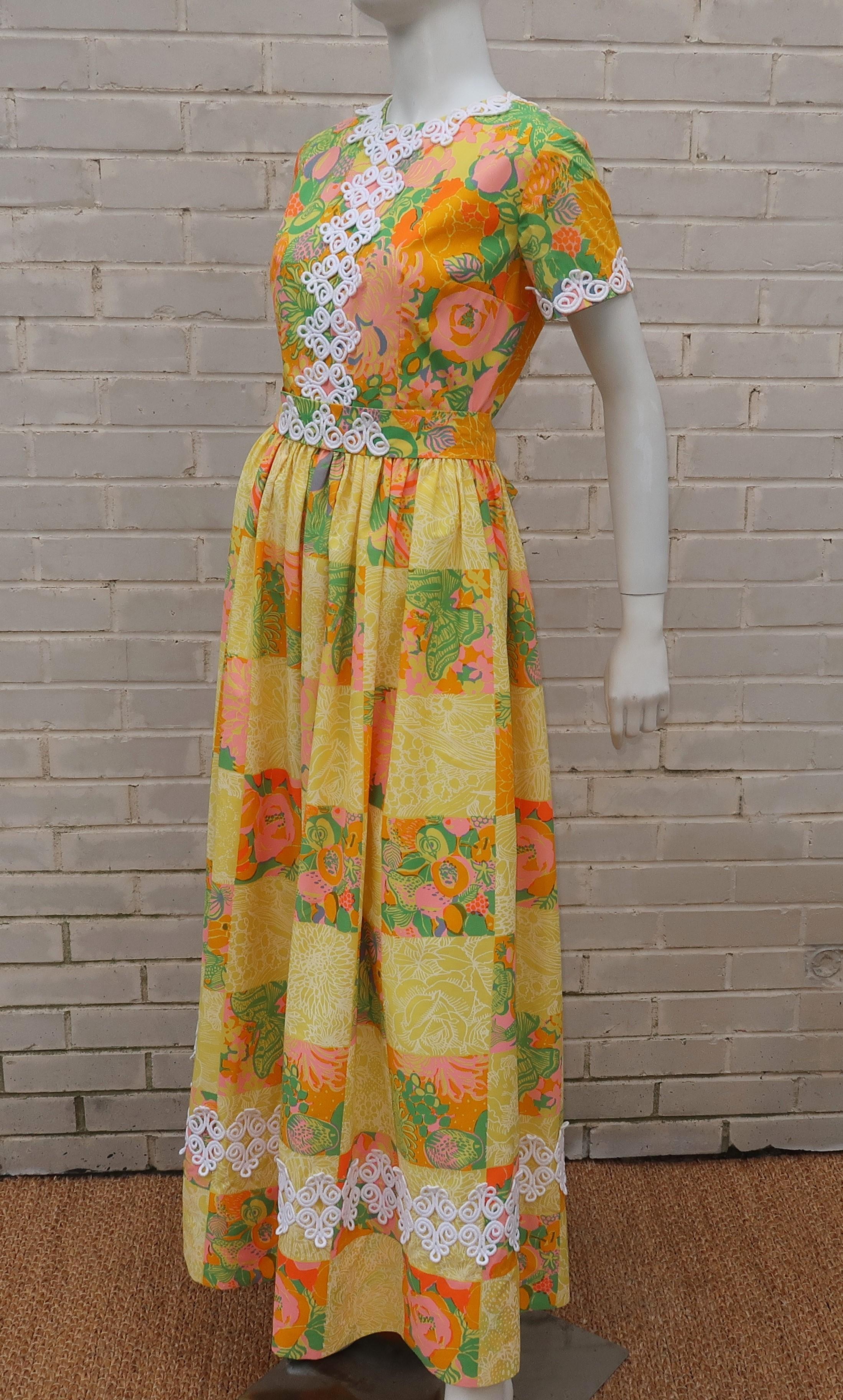 Lilly Pulitzer Fruit and Floral Print Maxi Dress, 1960s  1