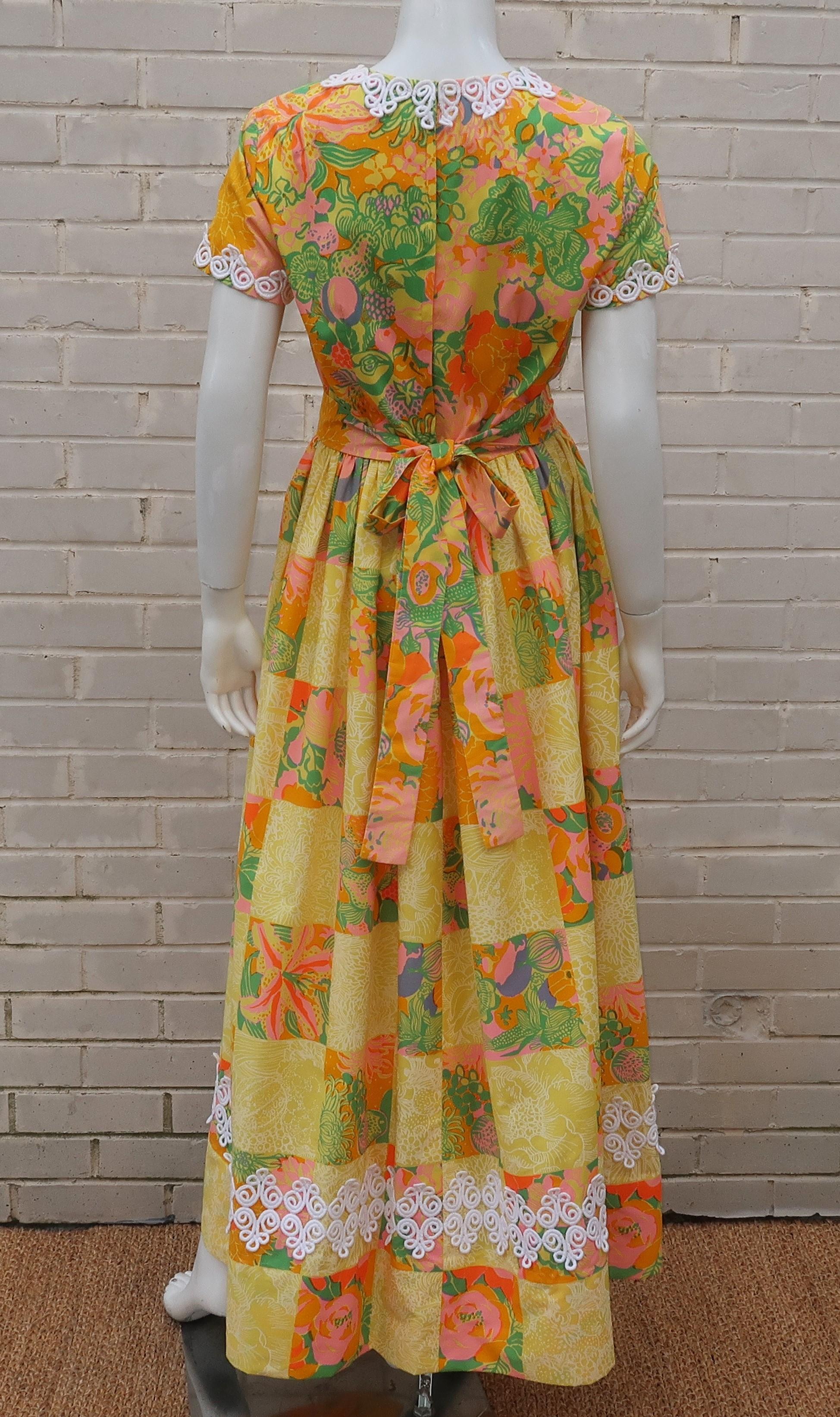 Lilly Pulitzer Fruit and Floral Print Maxi Dress, 1960s  2