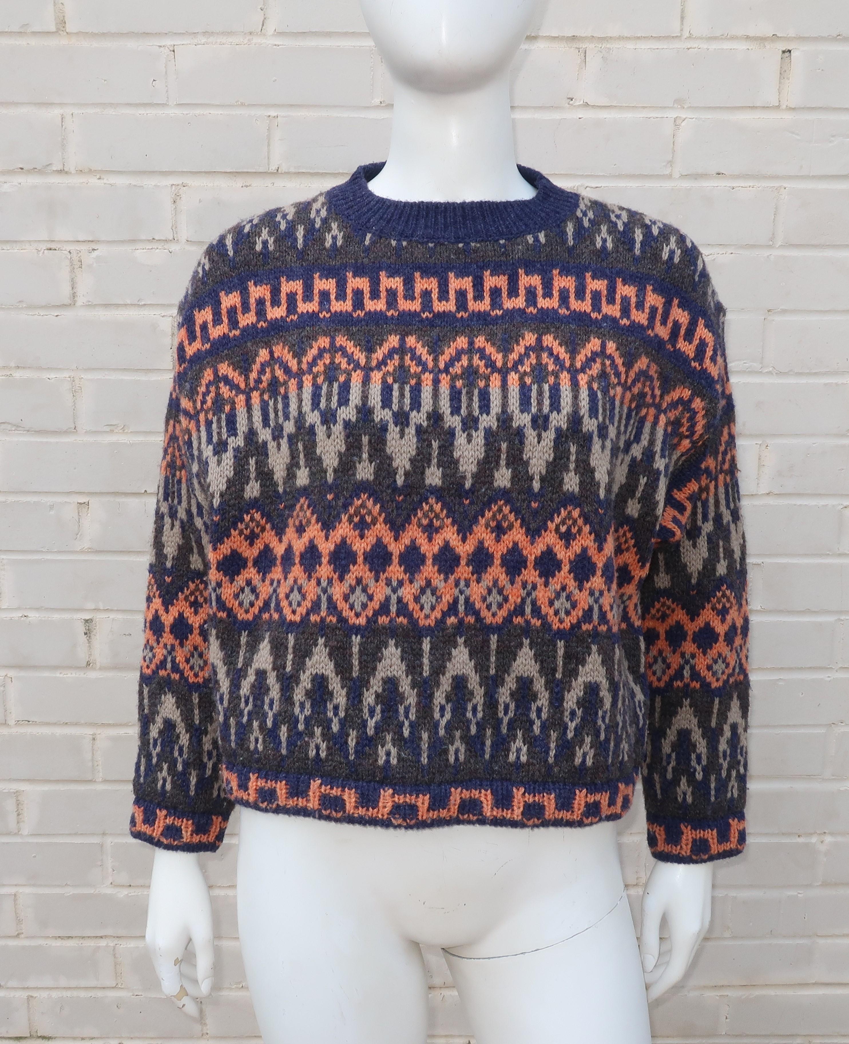 benetton fair isle sweater