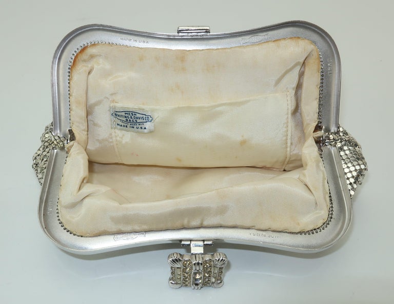 C.1950 Whiting and Davis Silver Mesh Clutch Evening Handbag at 1stDibs ...