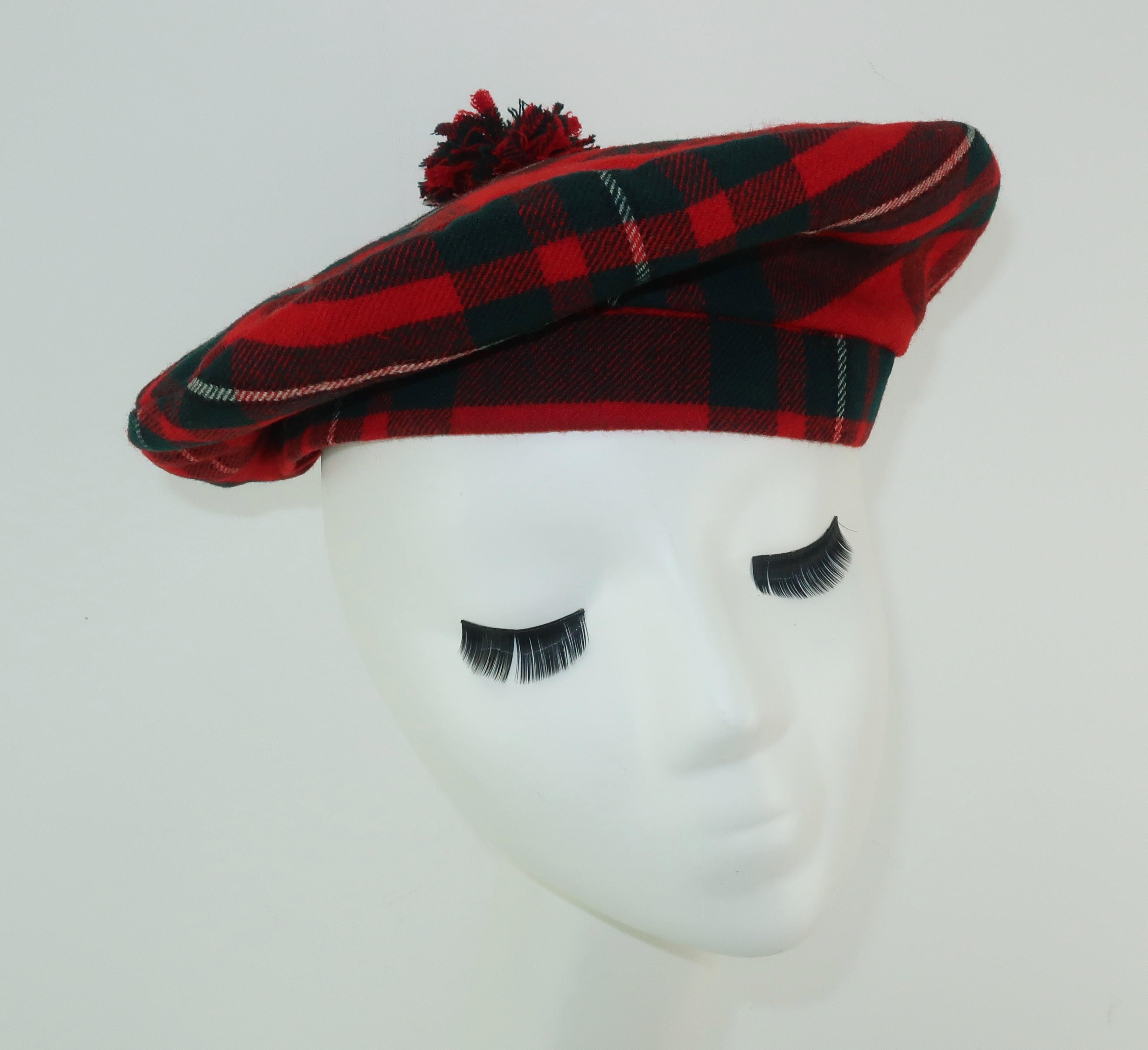 If you are mad for plaid then you will love this classic tam hat by Donald MacLean & Tartan House. The beret silhouette can be worn forward, pushed back or cocked to the side for a good dose of Scottish style.  The traditional wool body incorporates