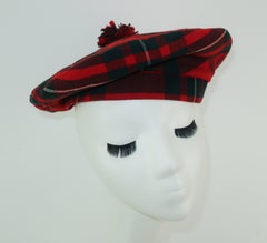 Tartan House Vintage Plaid Wool Tartan Tam Beret Hat