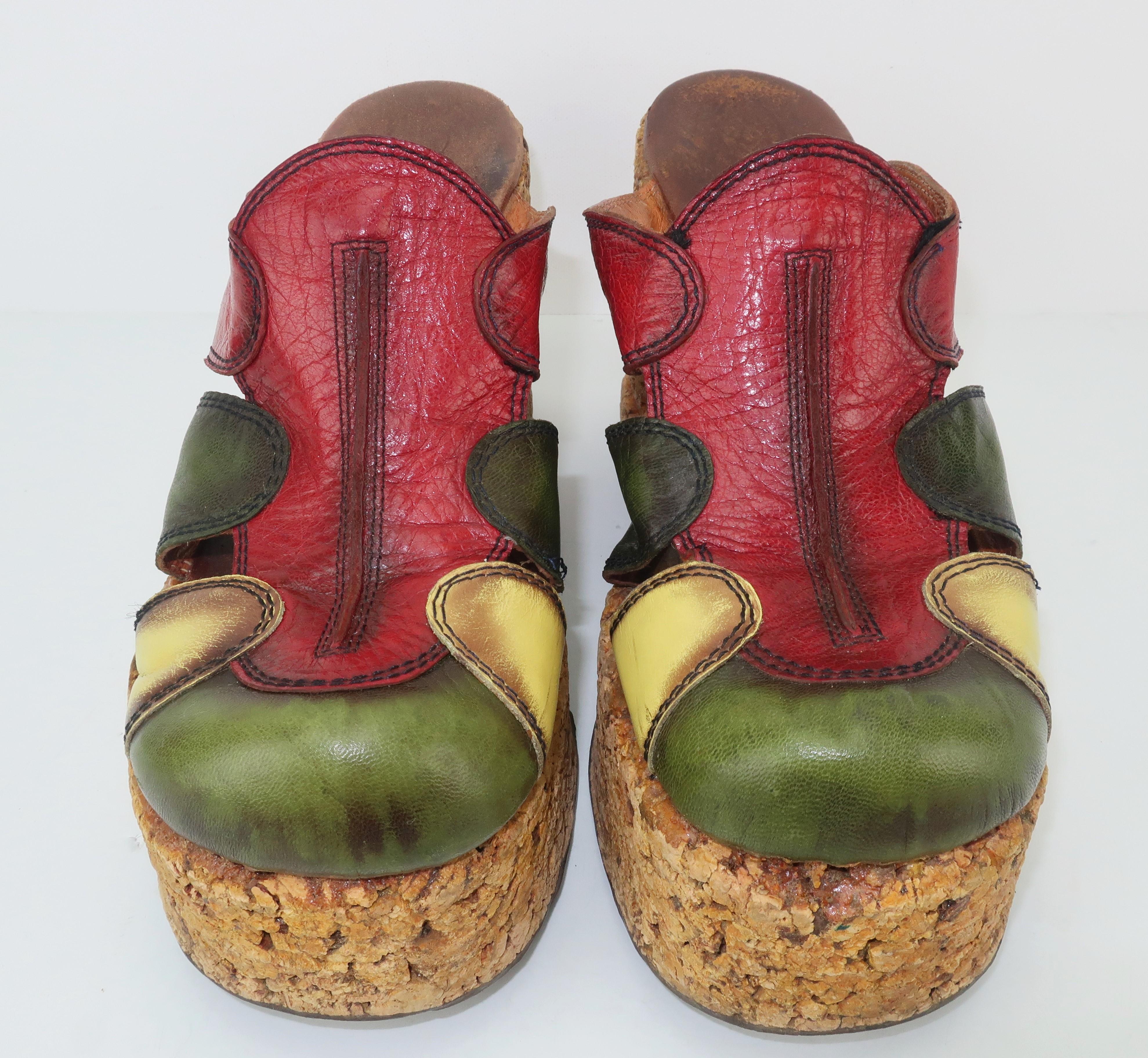70s cork platform shoes