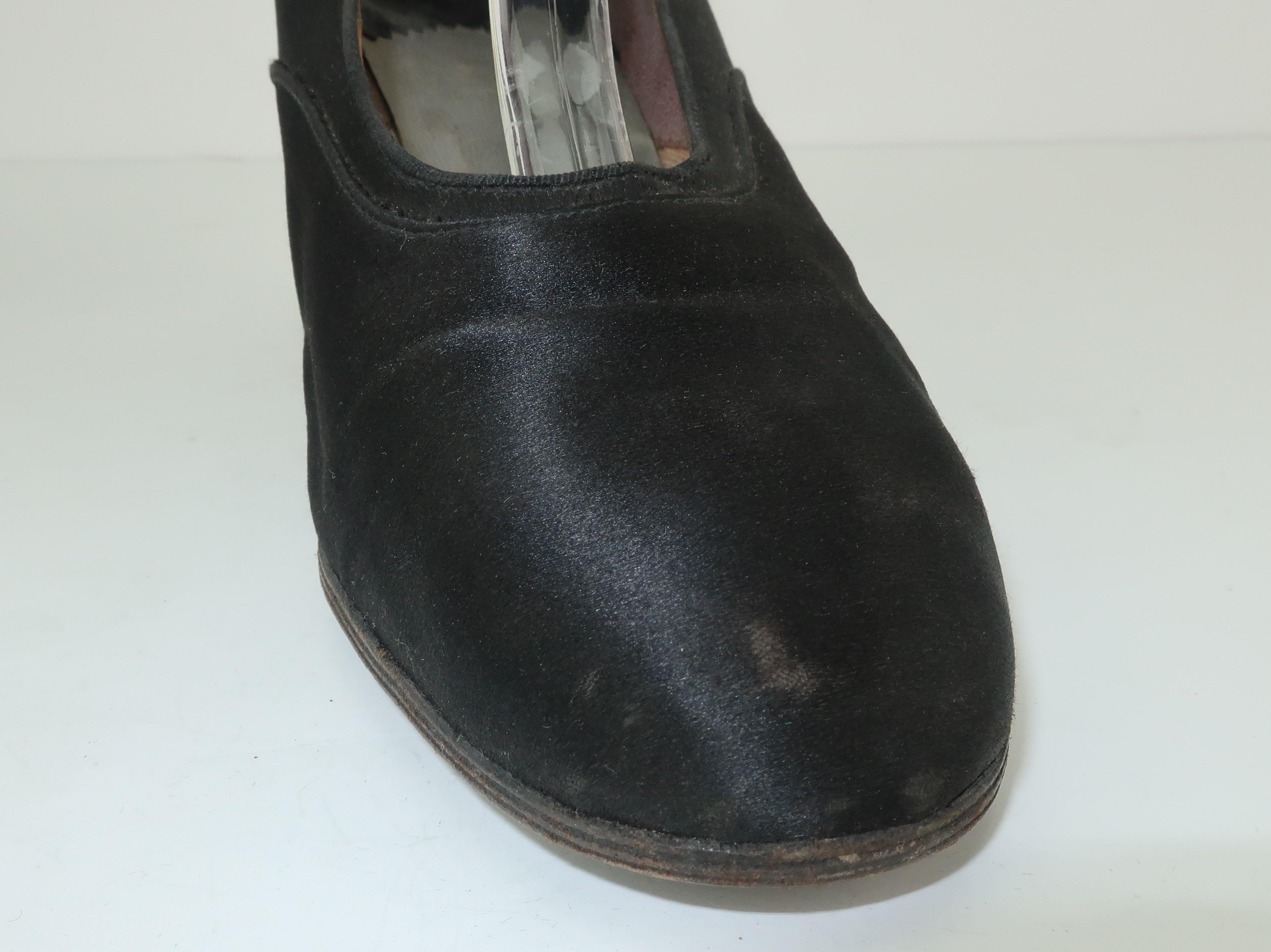 1920's Art Deco Celluloid & Rhinestone Heels Flapper Evening Shoes 3