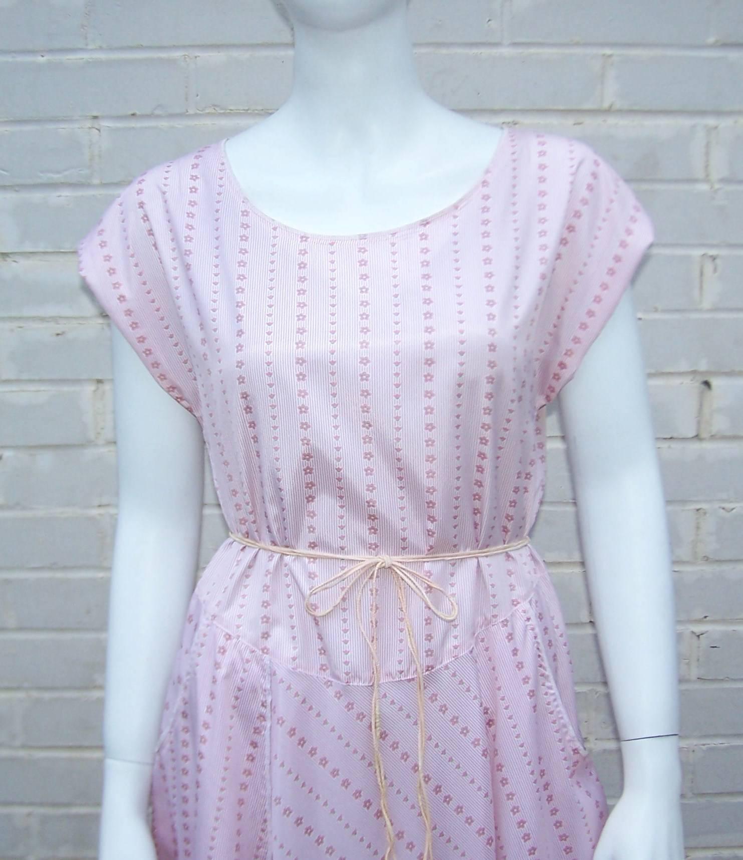 Women's 1970s The Beene Bag Summery Pink Floral Dress
