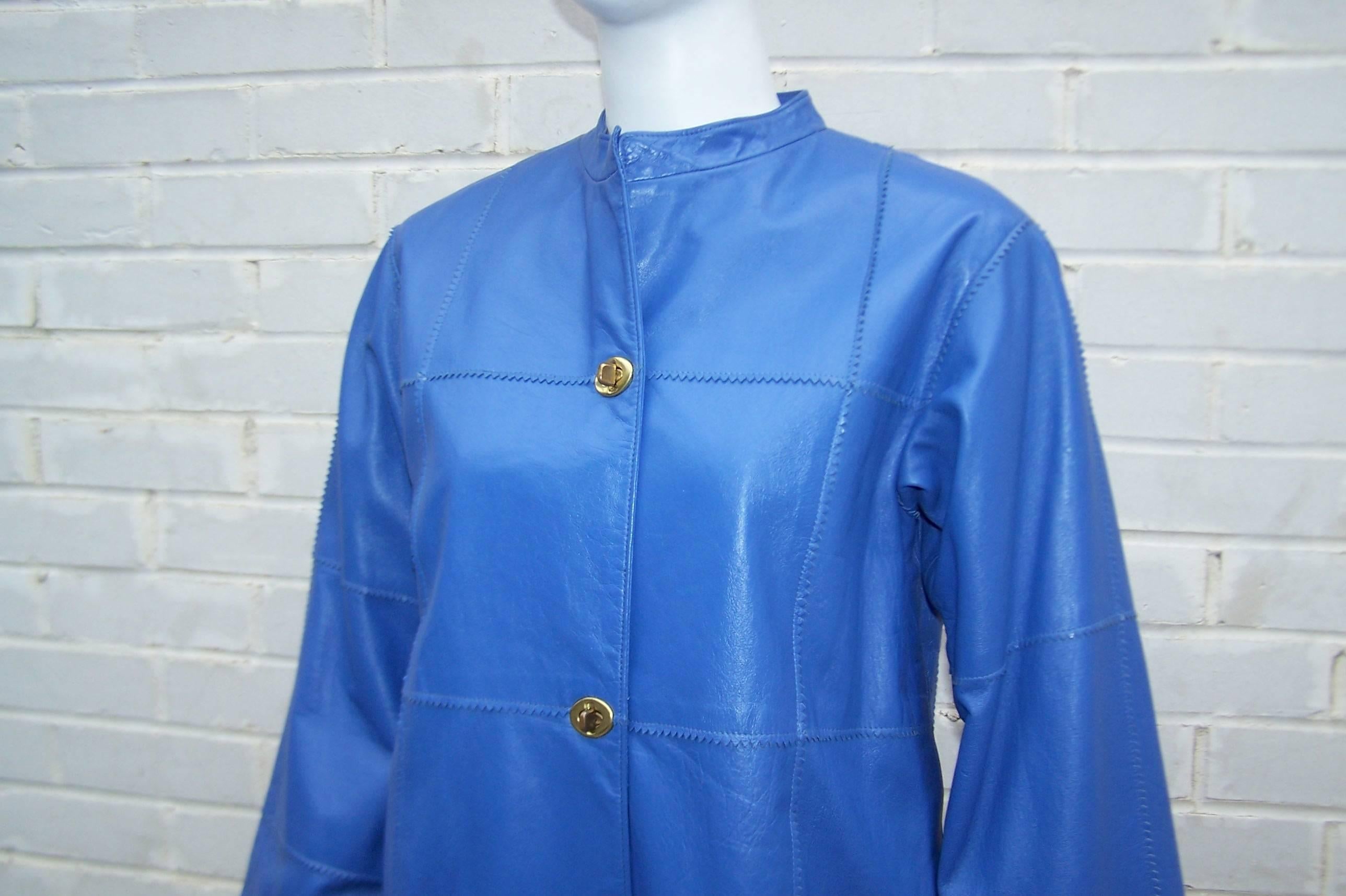 c.1970 Bonnie Cashin Mandarin Style Leather Jacket 1