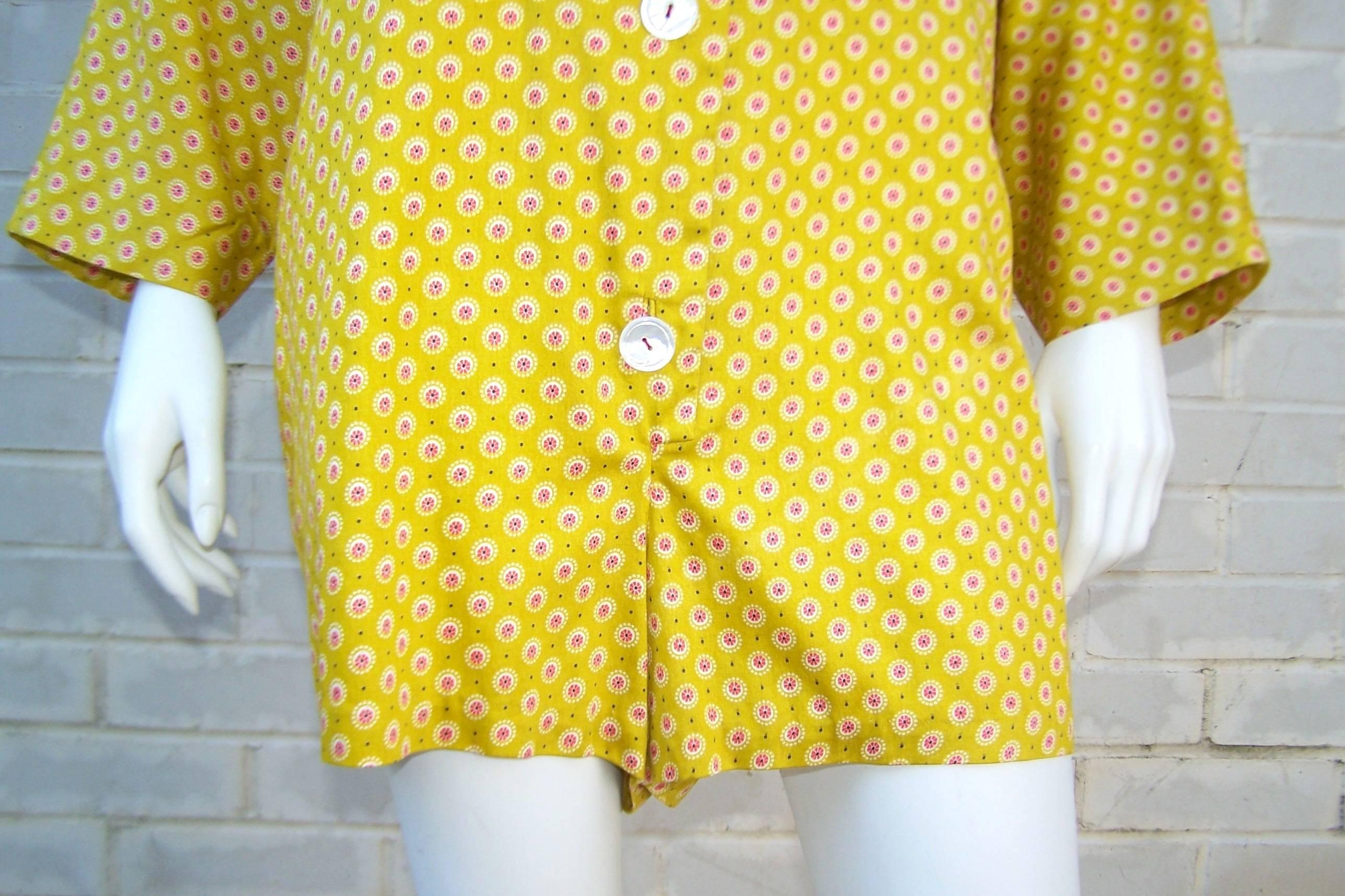 1950s Claire McCardell Polished Cotton Romper Playsuit In Excellent Condition In Atlanta, GA