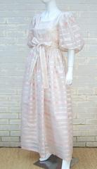 c.1980 Albert Nipon Pink Silk Organza Regency Style Dress