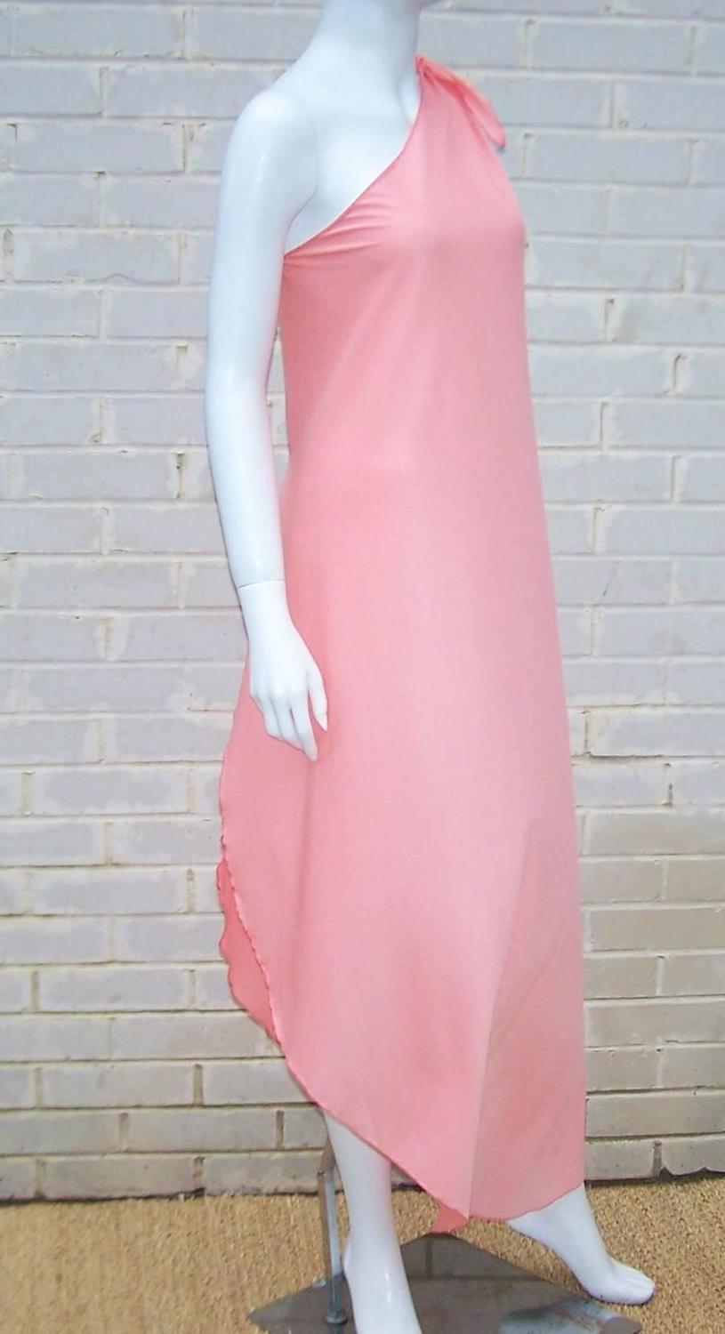 give 5 of example request Disco 1970s Era Burrows Gown Grecian Shoulder Stephen One