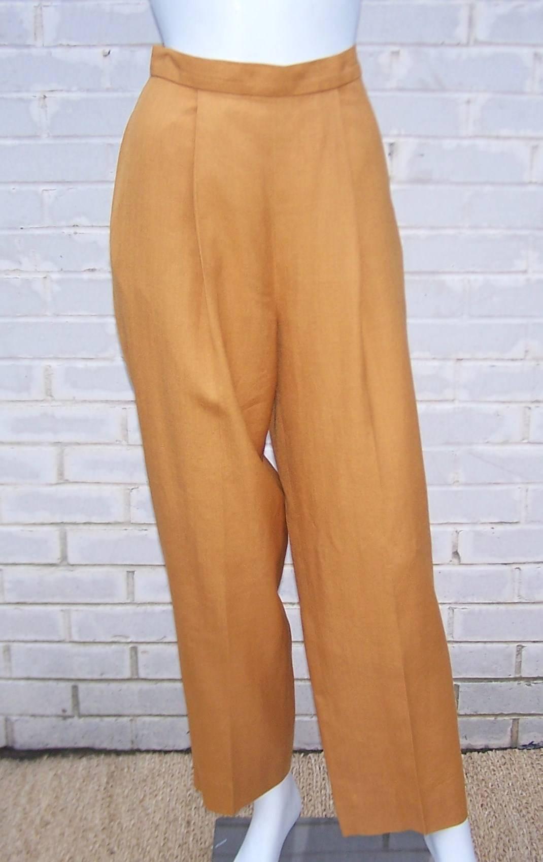 1980's Bob Mackie 3-Piece Linen Pants & Halter Top Outfit 5