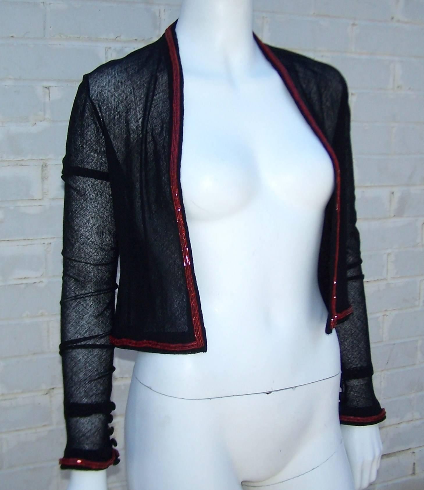 C.1990 Karl Lagerfeld Beaded Bustier Style Evening Dress With Bolero Jacket 2