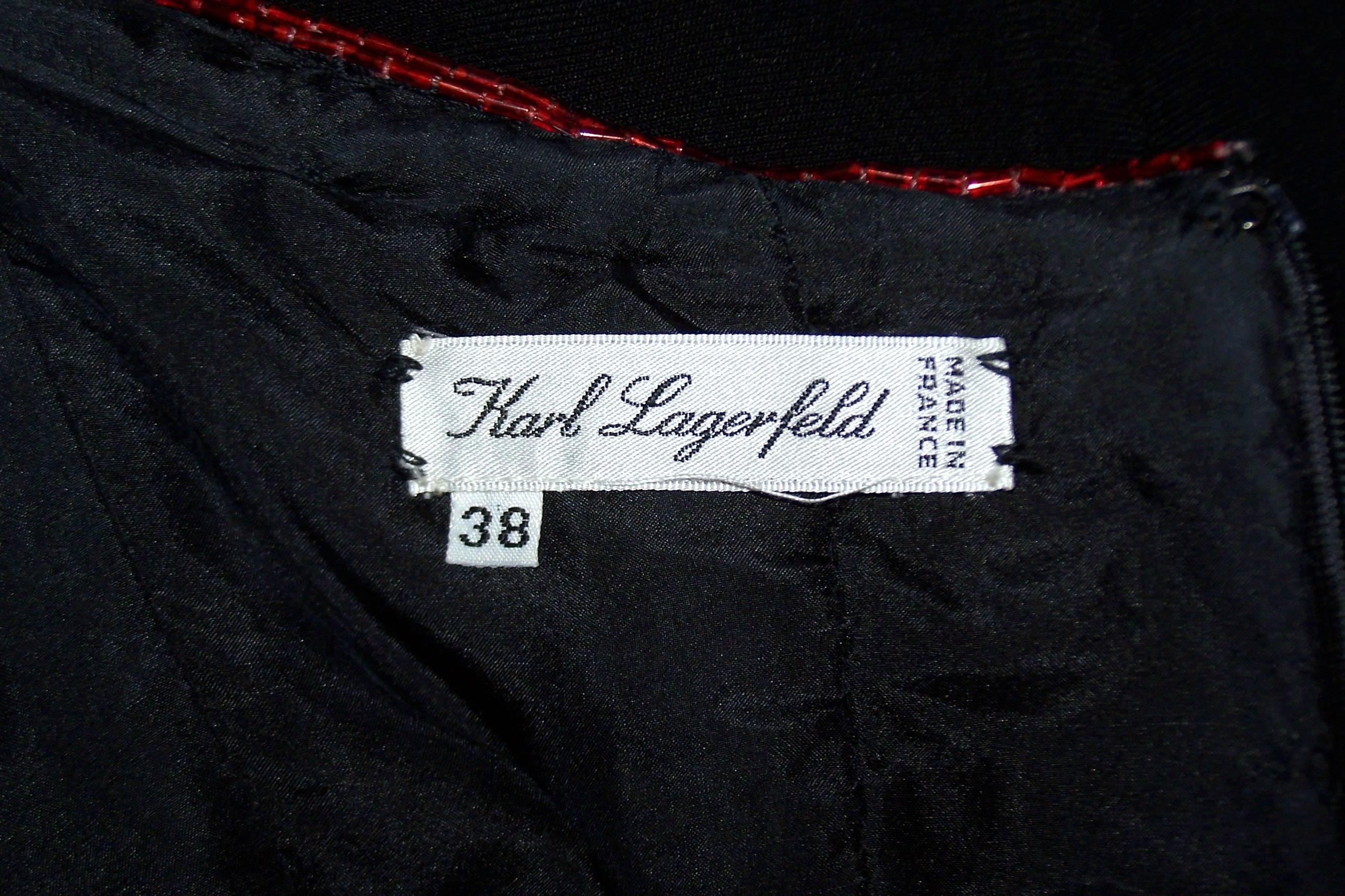 C.1990 Karl Lagerfeld Beaded Bustier Style Evening Dress With Bolero Jacket 5
