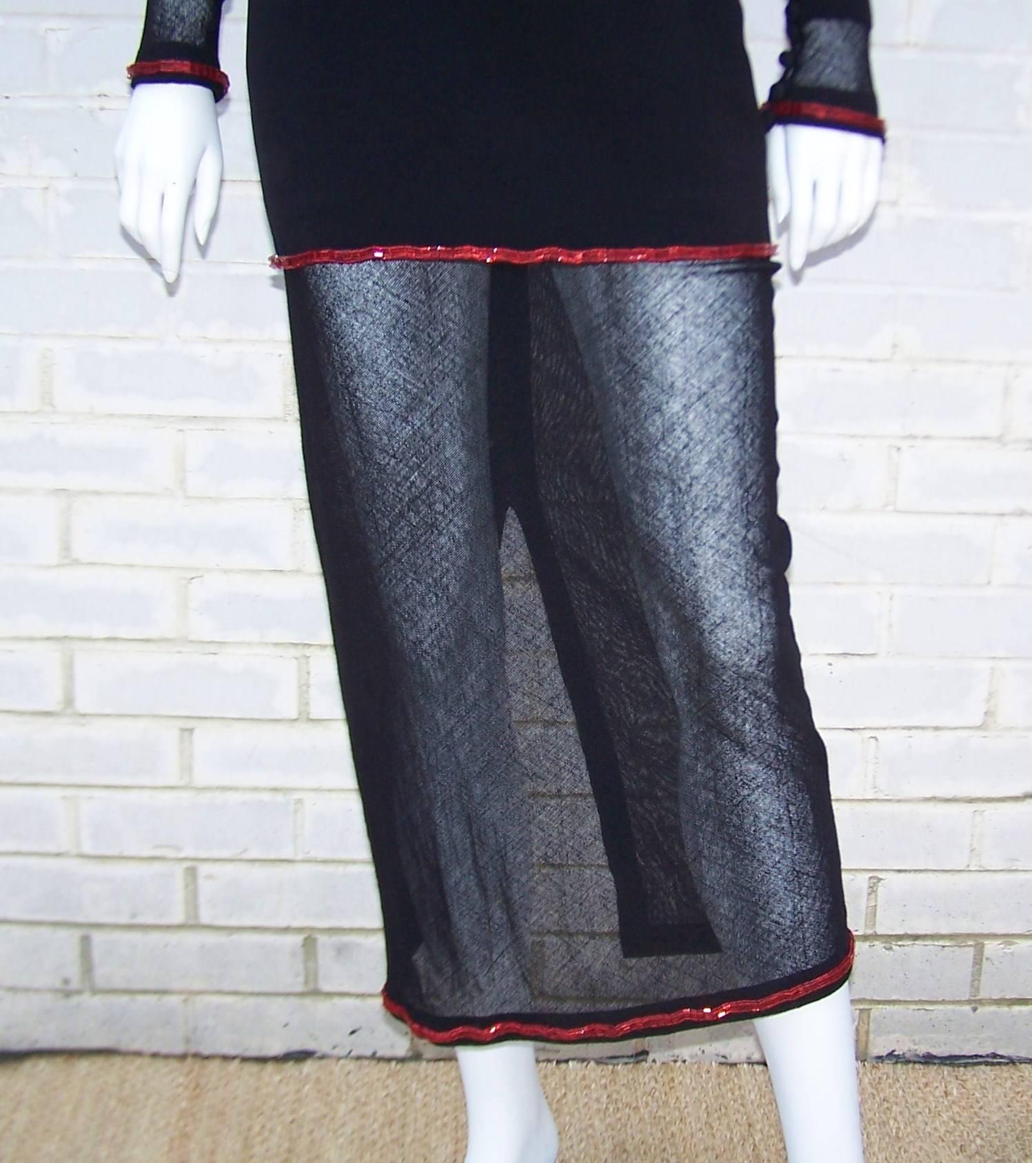 C.1990 Karl Lagerfeld Beaded Bustier Style Evening Dress With Bolero Jacket 4
