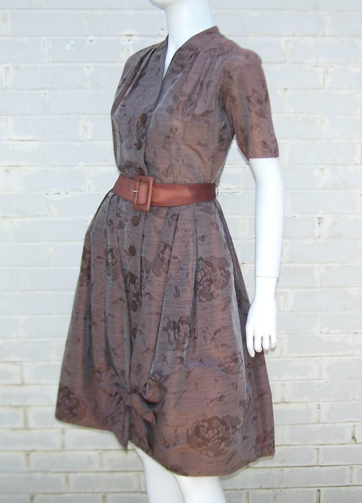 Gray Carlye Brown Polished Cotton Bubble Dress, 1950’s