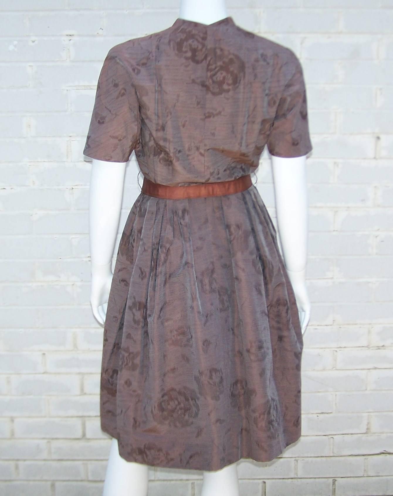 Carlye Brown Polished Cotton Bubble Dress, 1950’s In Good Condition In Atlanta, GA