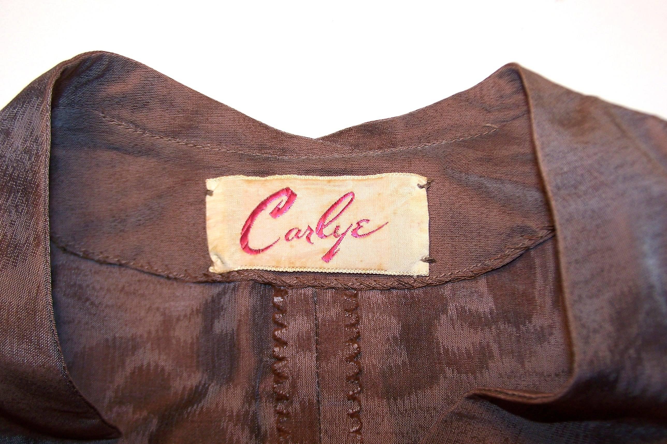 Carlye Brown Polished Cotton Bubble Dress, 1950’s 2