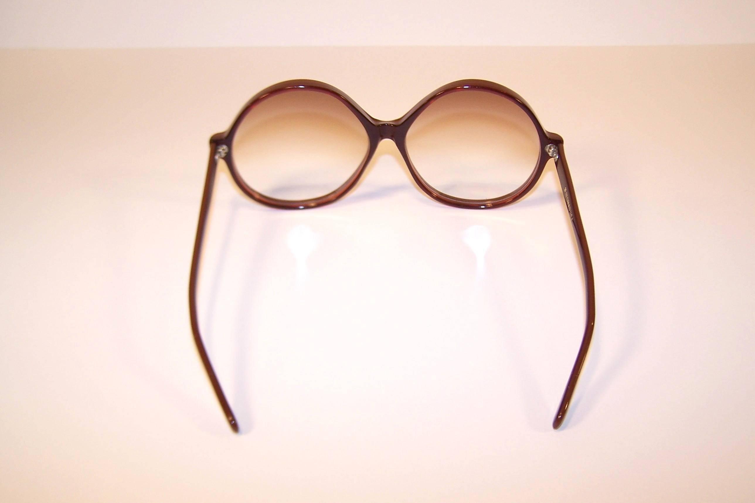 Supersized 1970's Renauld Brown & Orange Large Frame Sunglasses 2