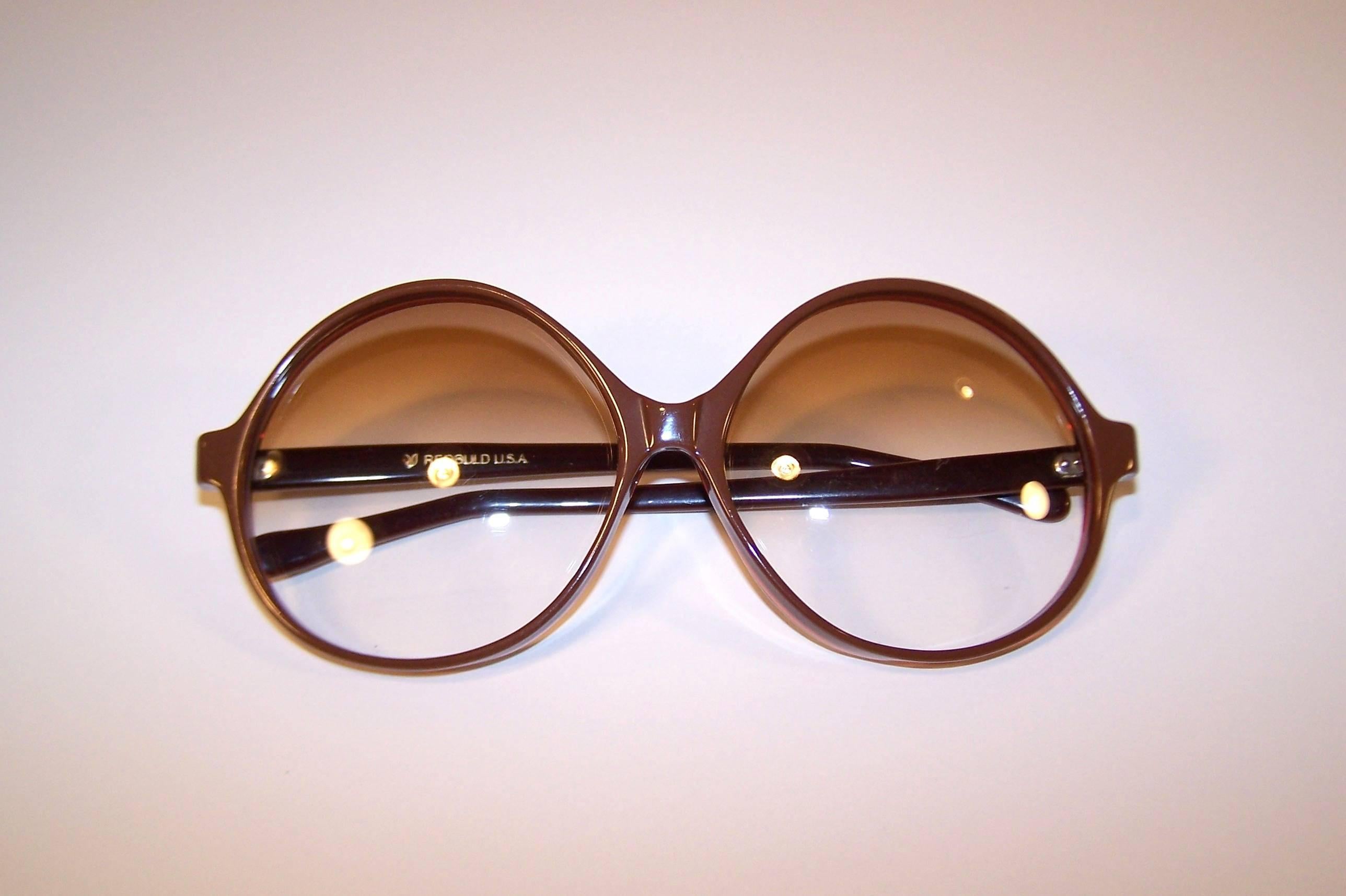 Supersized 1970's Renauld Brown & Orange Large Frame Sunglasses 3