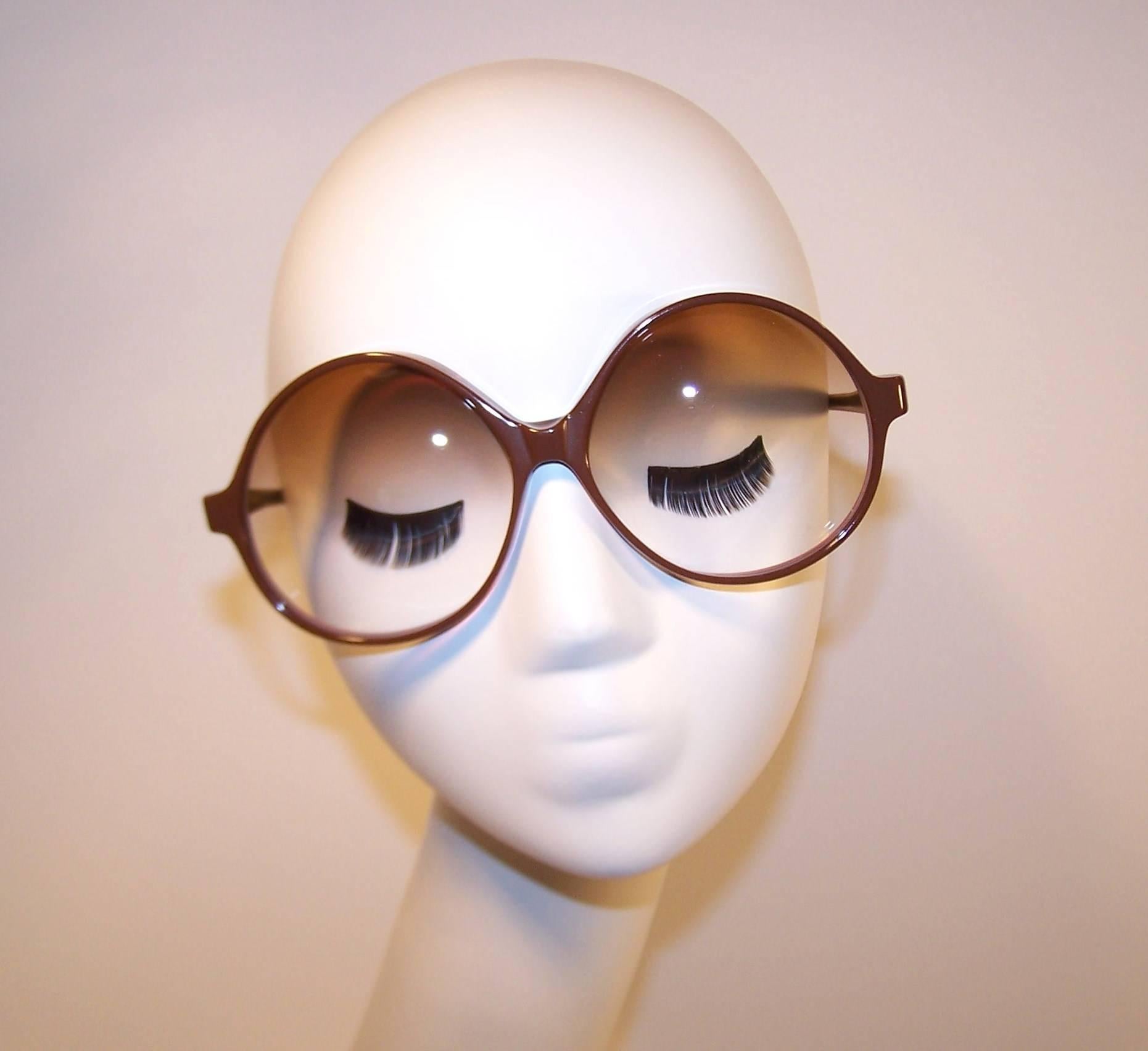 Supersized 1970's Renauld Brown & Orange Large Frame Sunglasses 4