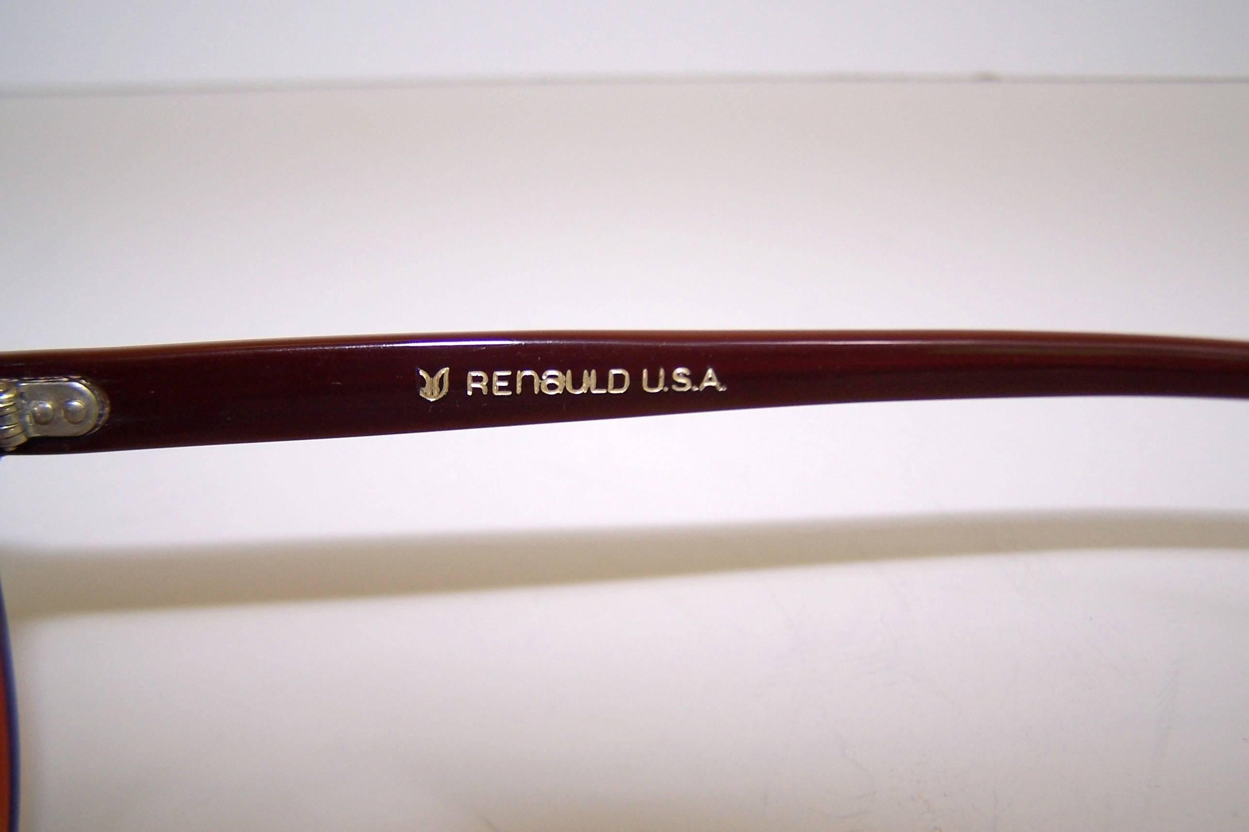 Supersized 1970's Renauld Brown & Orange Large Frame Sunglasses 6