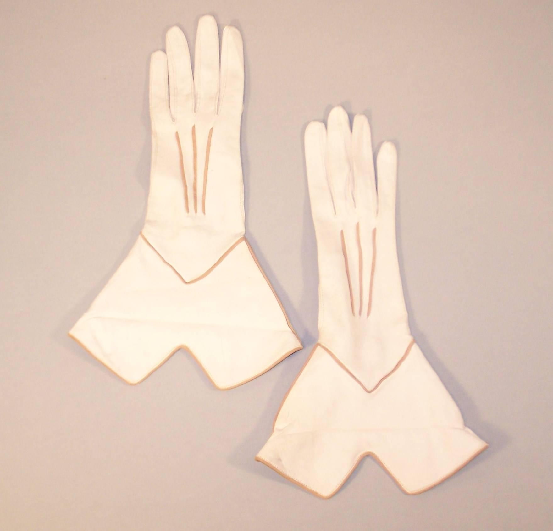 Women's 1920's Lucien Lelong French Flapper Gauntlet Gloves