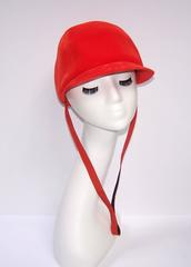 Mod 1960's Adolfo II Fire Engine Red Velvet Riding Cap Hat