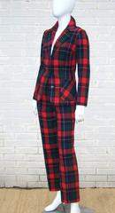 Preppy & Punk C.1970 Classic Pendleton Tartan Plaid Wool Pant Suit