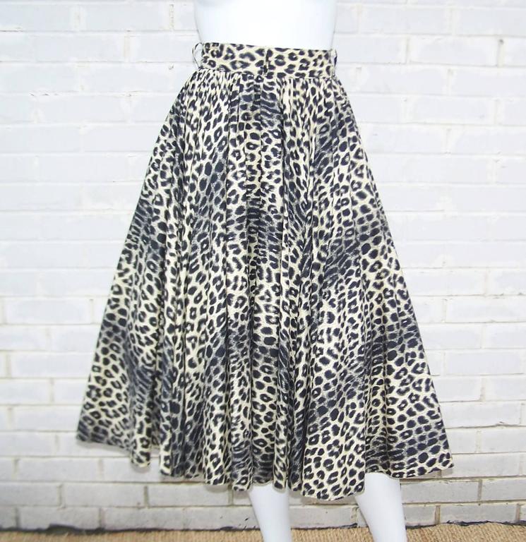 Purrrfect 1950's Leopard Print Circle Skirt For Sale at 1stDibs