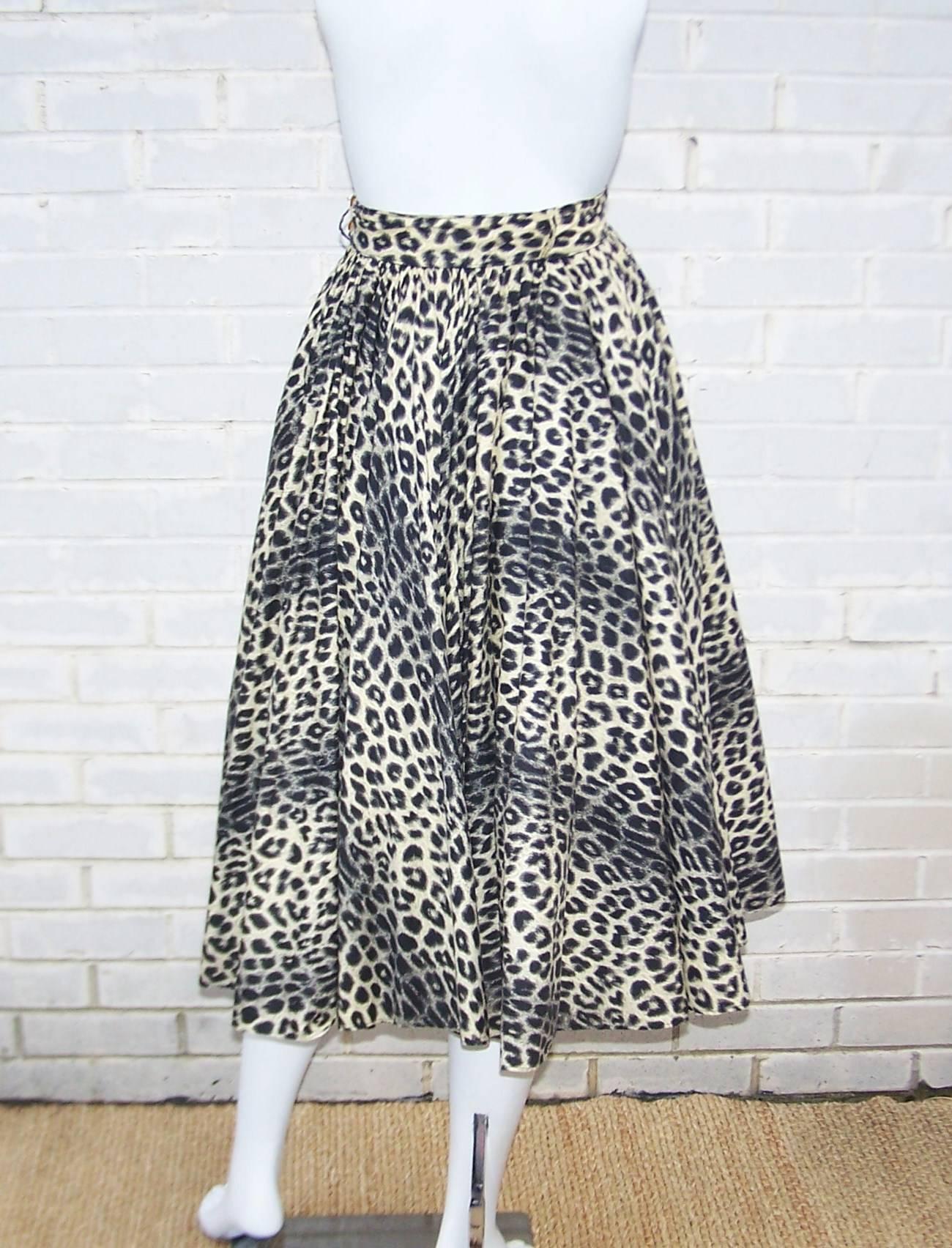 Women's Purrrfect 1950's Leopard Print Circle Skirt