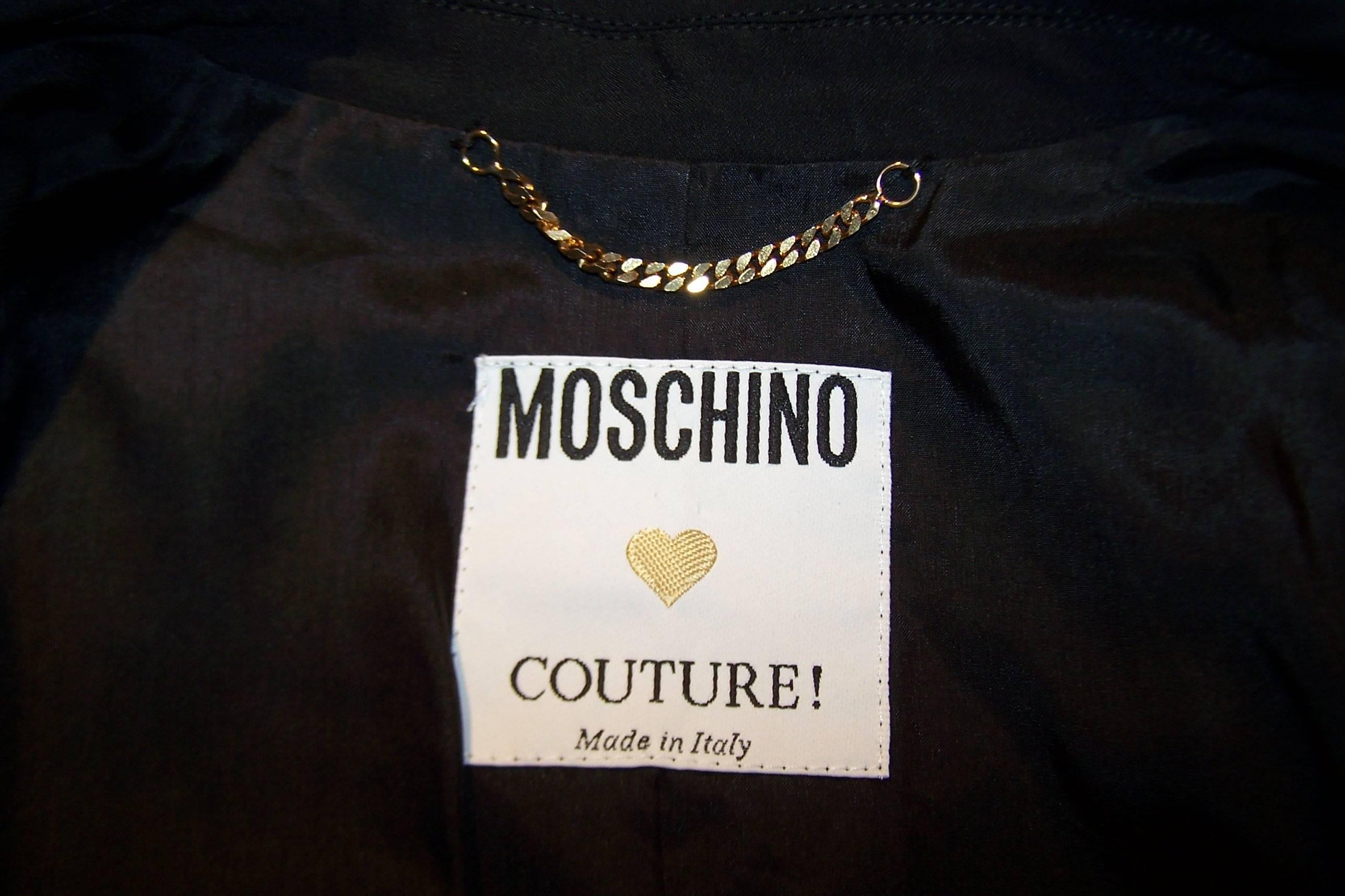 C.1990 Moschino Couture Whimsical Colorblock 'Keep Fashion Tidy' Suit 2