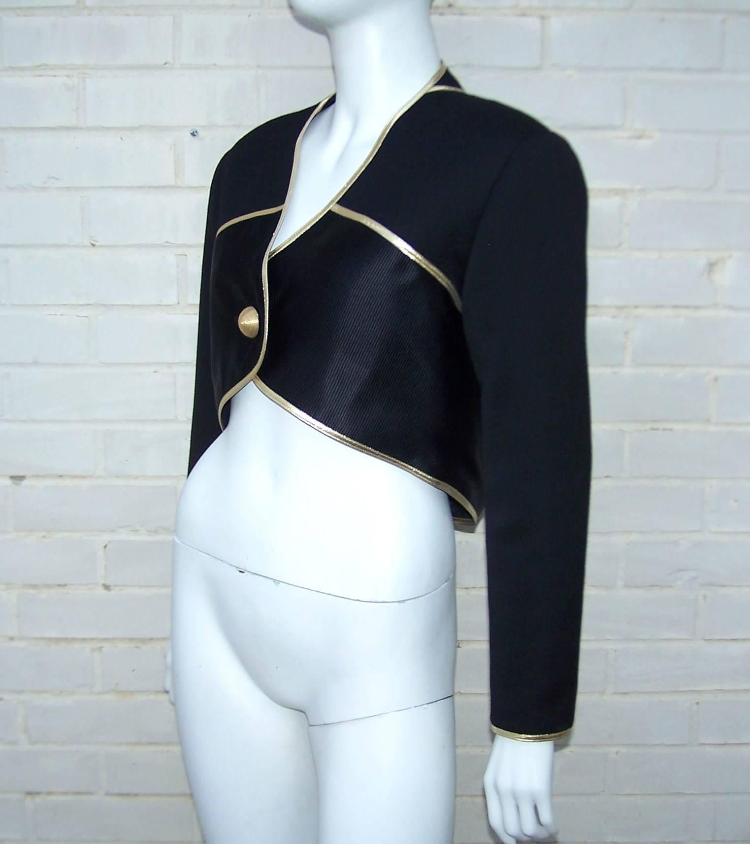 black and gold bolero jacket