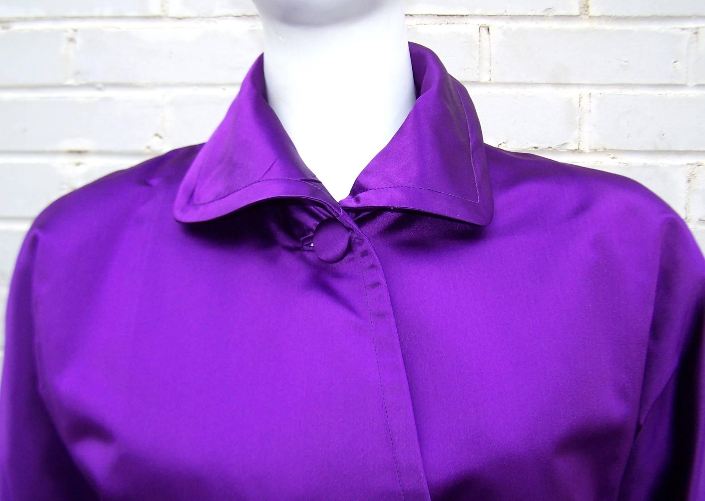 Jockey Style 1980's Ralph Lauren Royal Purple Silk Satin Jacket 3