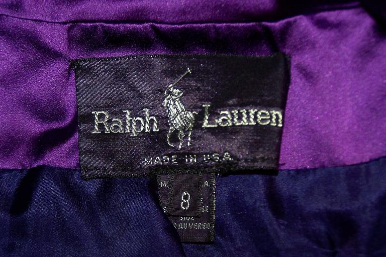 Jockey Style 1980's Ralph Lauren Royal Purple Silk Satin Jacket at 1stDibs