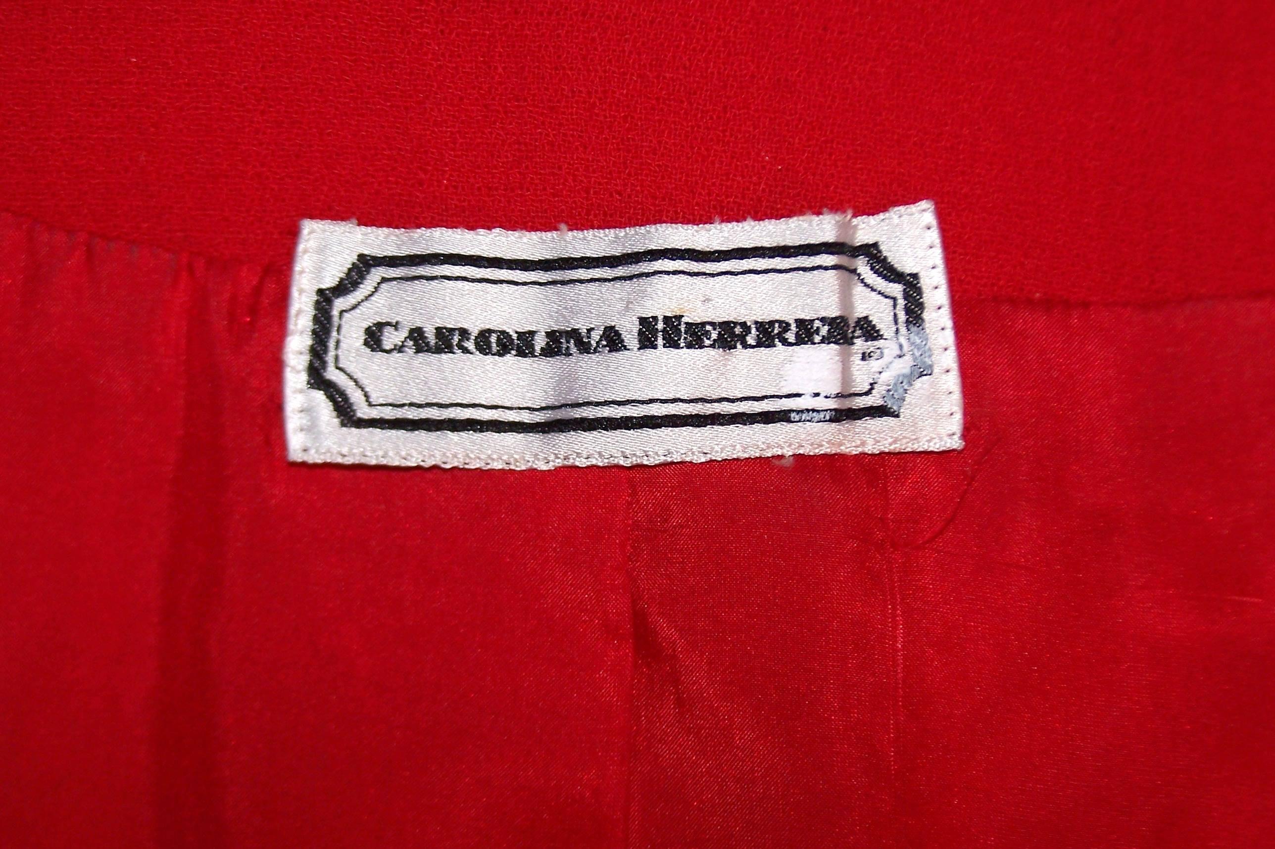 Ultra Feminine C.1990 Carolina Herrera Peplum Suit With Velvet Details 2