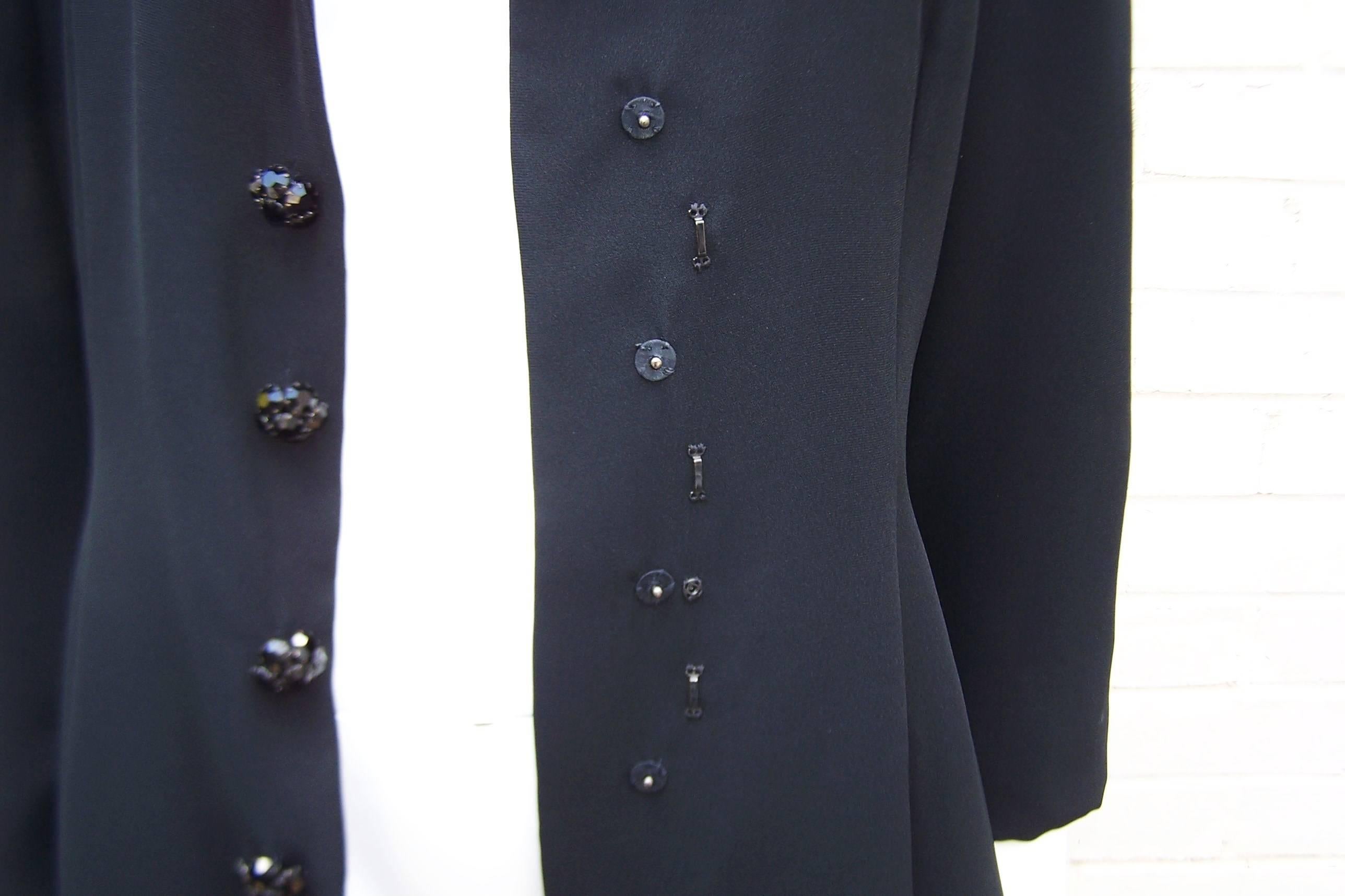 1980's Black Crepe Jacket or Dress With Fringe Benefits 4