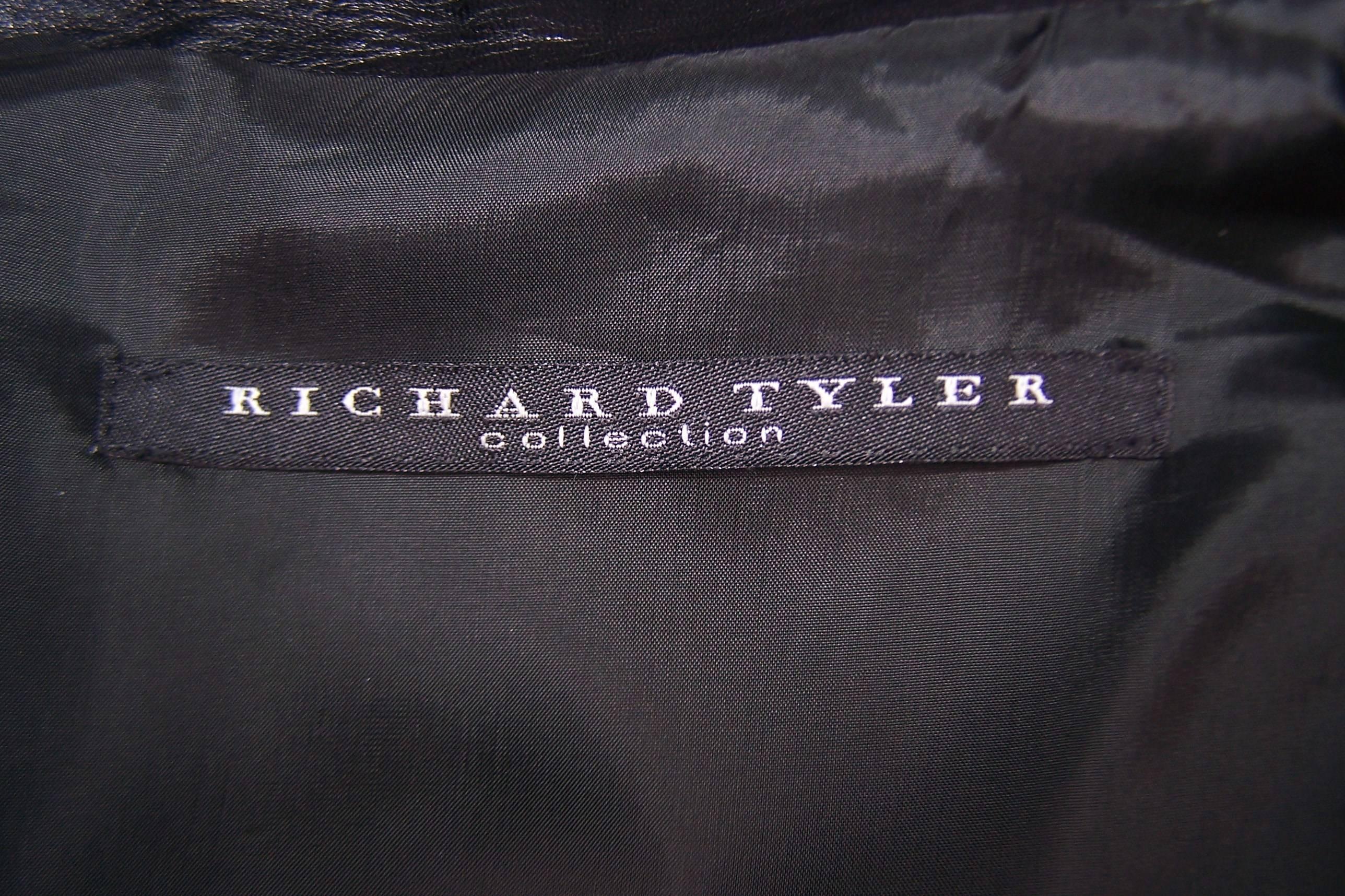 Edgy & Chic C.1990 Richard Tyler Black Leather Jacket 5