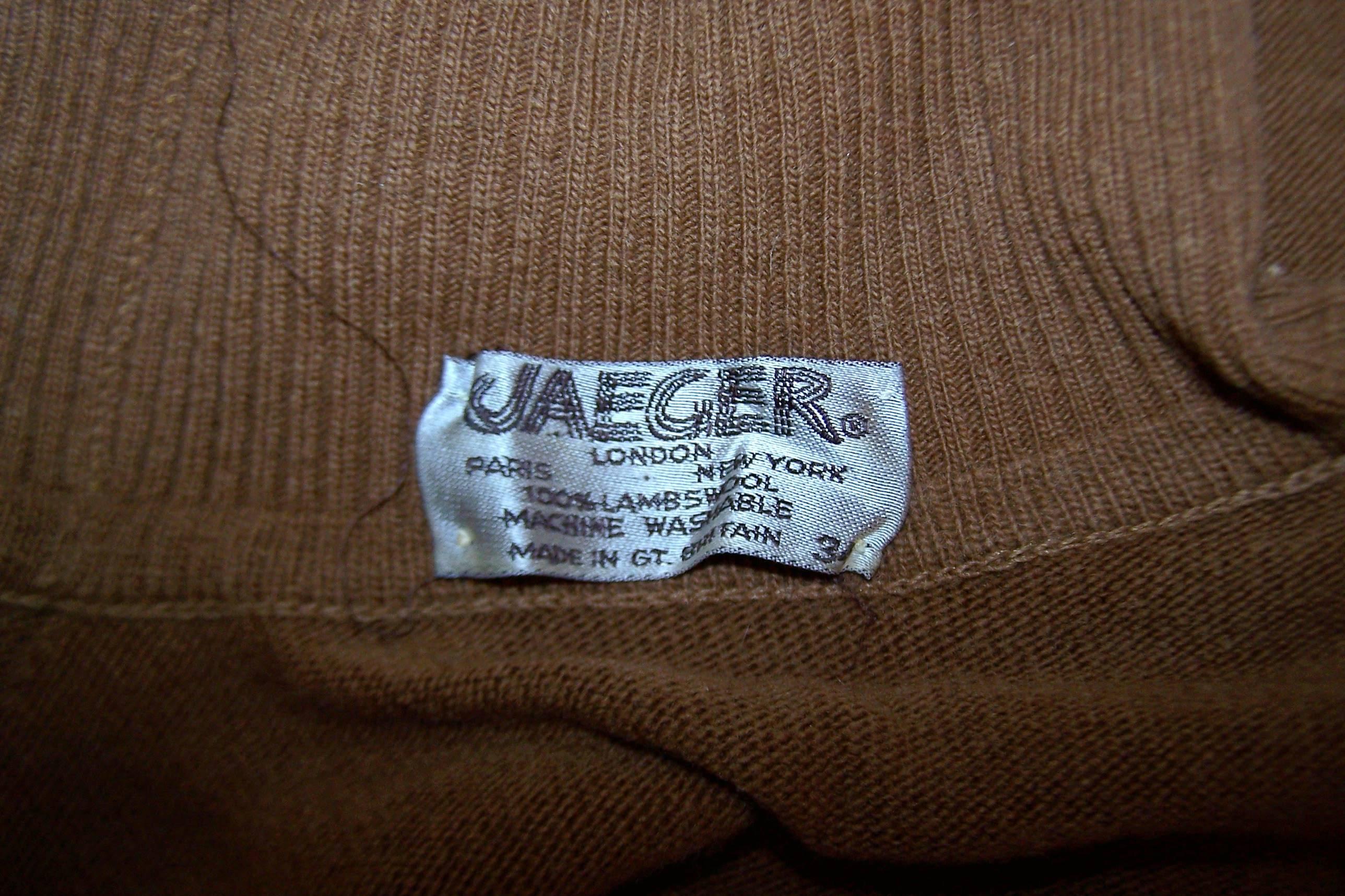 1970's Jaeger Graphic Op Art Print Wool Turtleneck Sweater 3
