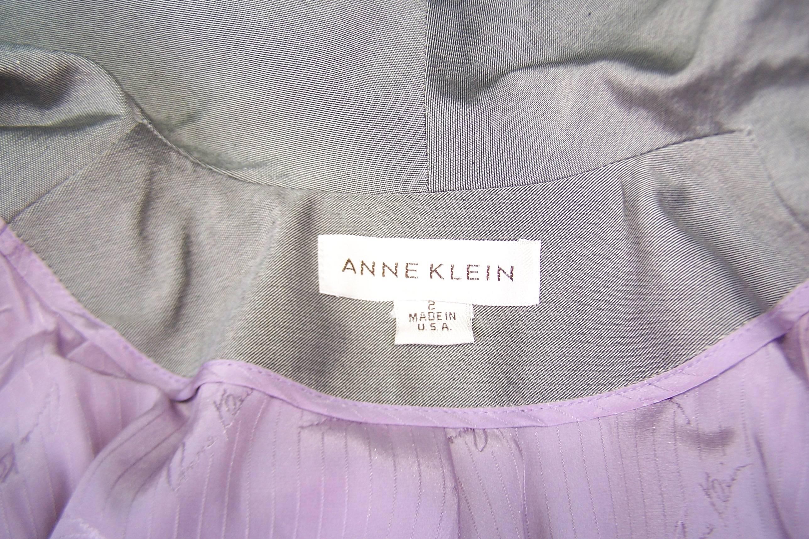 C.1980 Anne Klein Sharkskin Gray Skirt Suit With 1940's Inspiration 6
