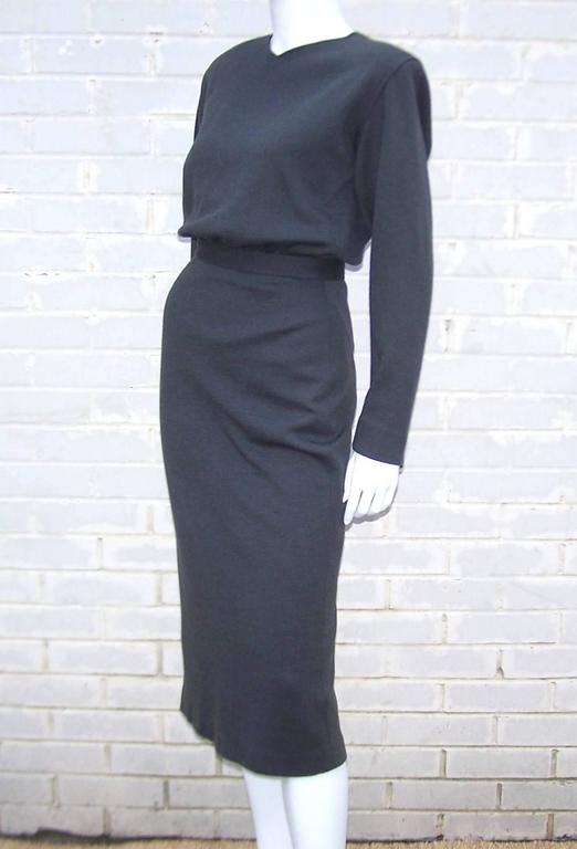Post Modern 1980's Cinzia Ruggeri Retro Futuristic Wool Dress at 1stDibs