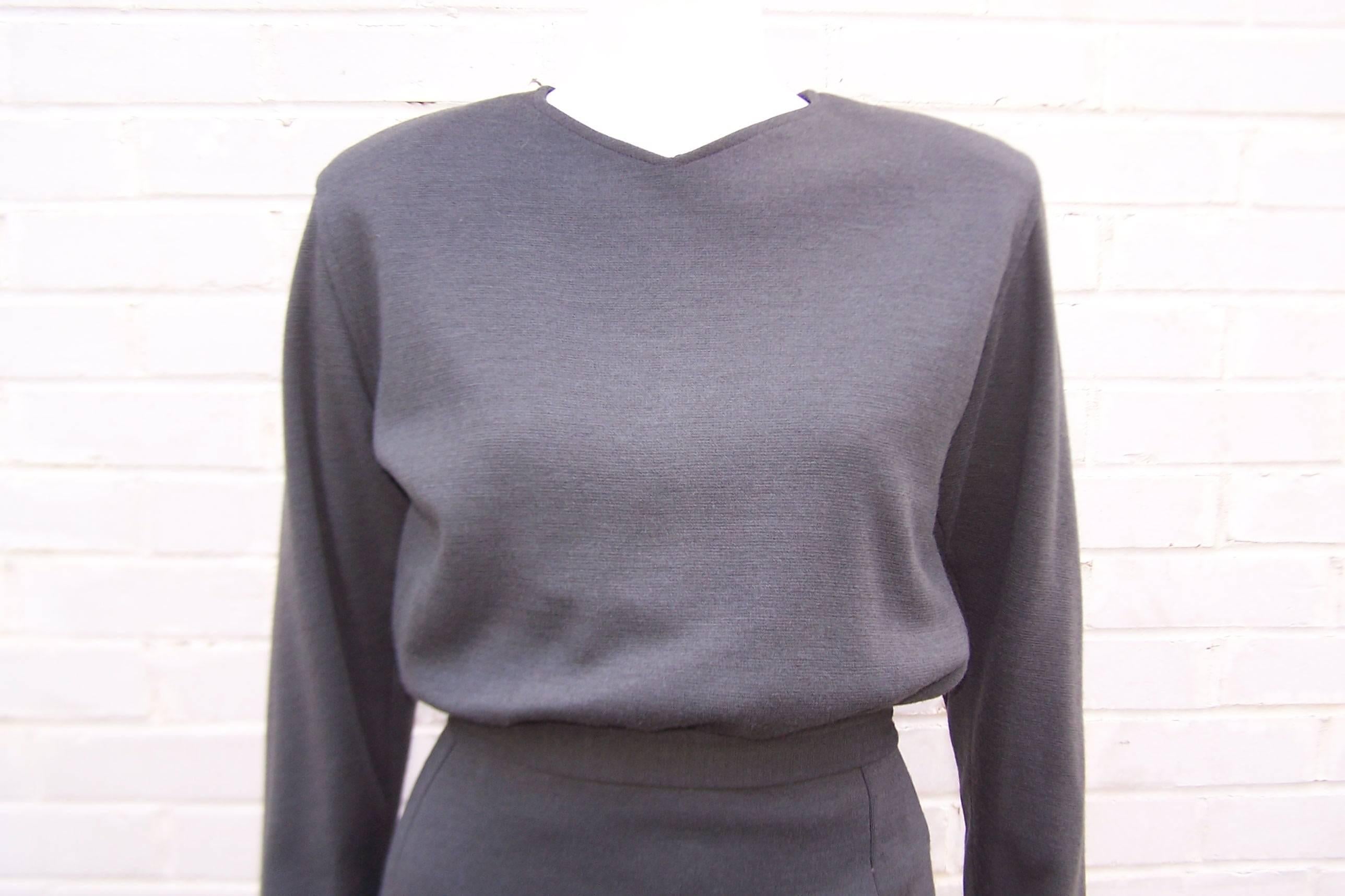 Women's Post Modern 1980's Cinzia Ruggeri Retro Futuristic Wool Dress 