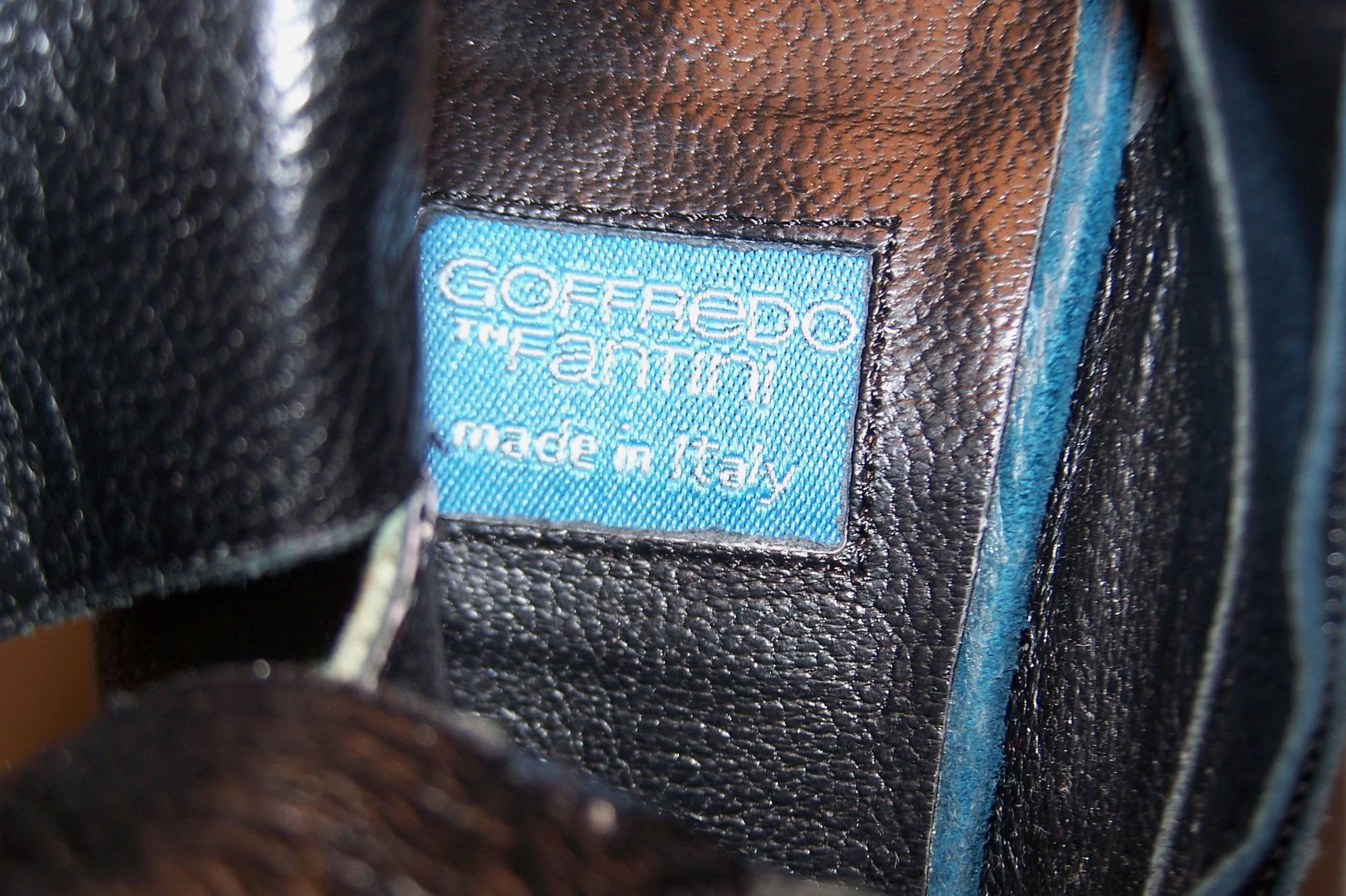 Goffredo Fantini Mod Italian Multi-Color Blue Suede Ankle Boots  2