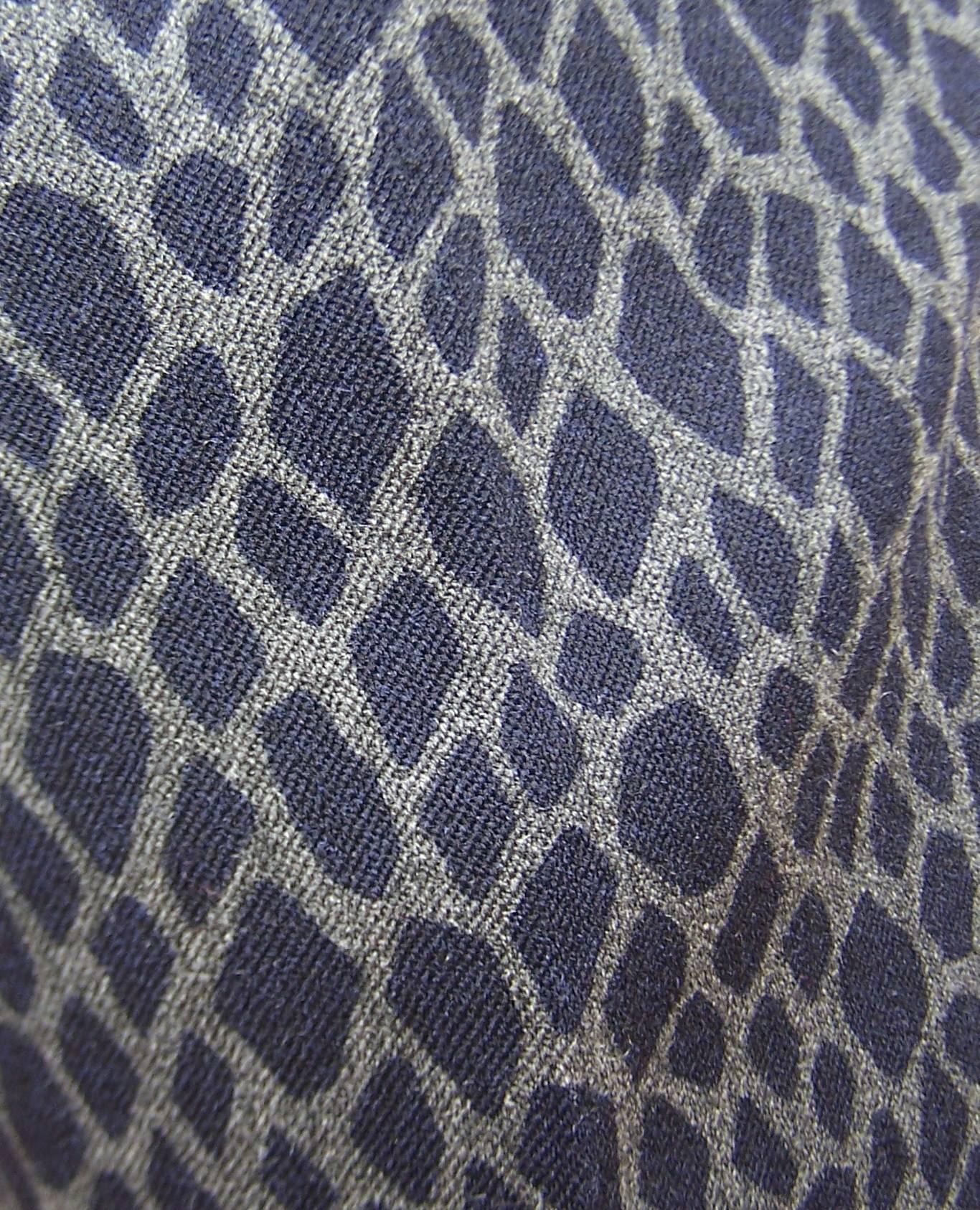 1980's Mondi Animal Print Wool Pleated Pants With Cuffs 2