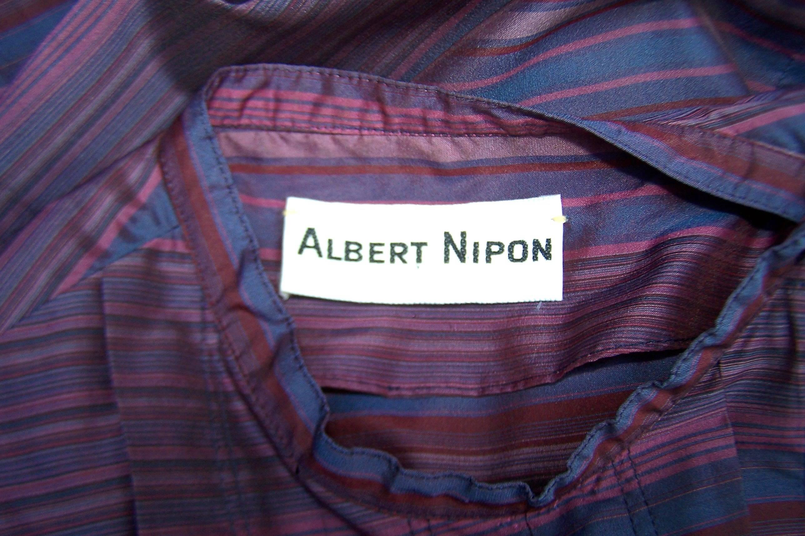 Fetching C.1980 Albert Nipon 2-Piece Victorian Style Plum Dress 5