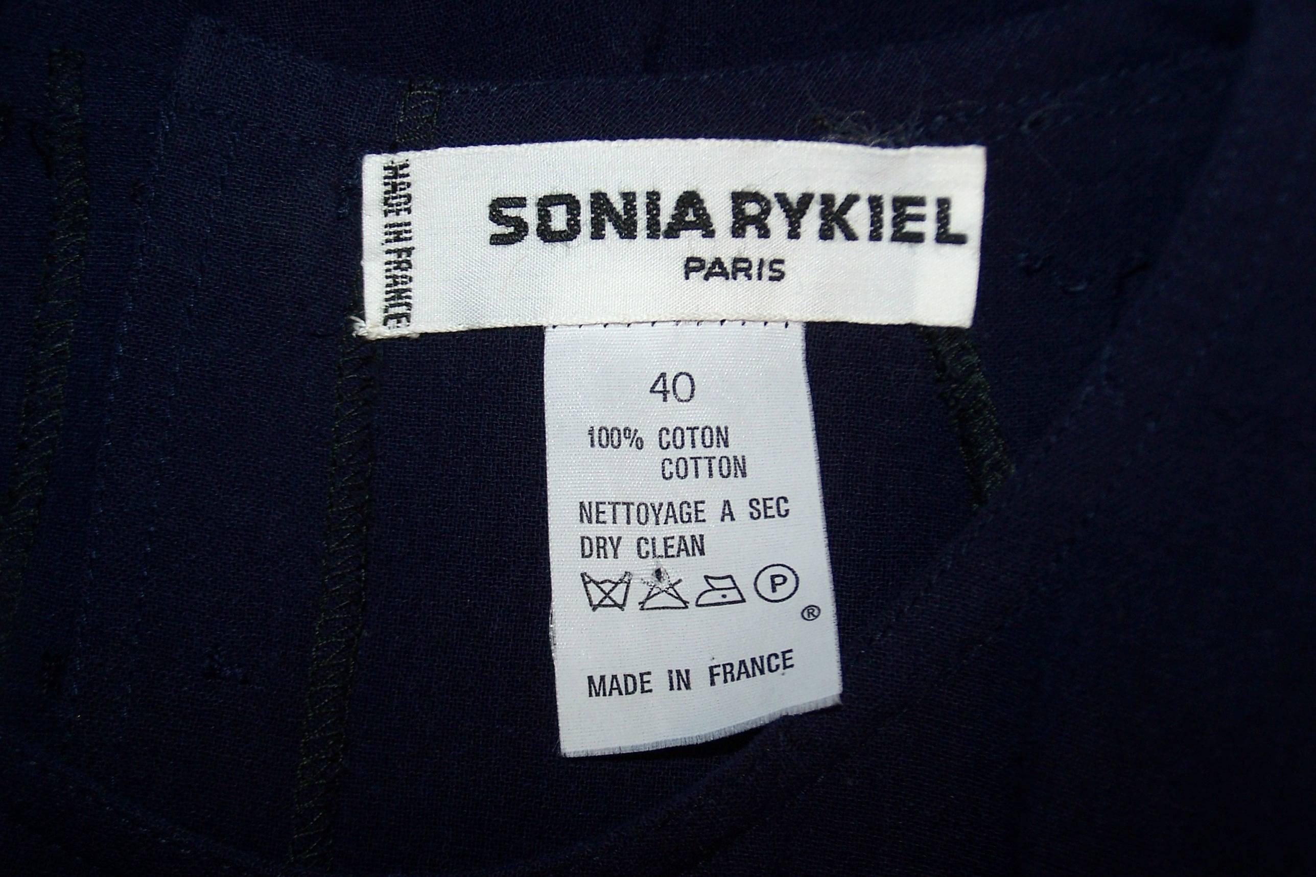 Austere 1980's Sonia Rykiel Navy Blue Wrap Dress 4