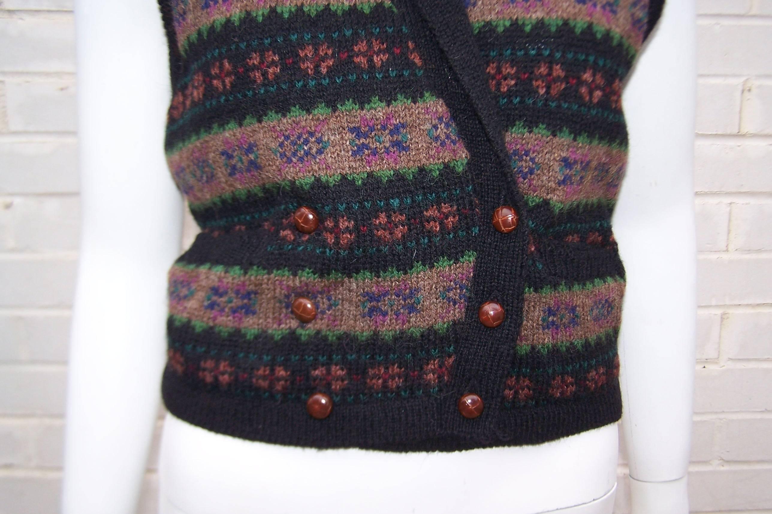 1970's Ralph Lauren Fair Isle Sweater Waistcoat Vest 1