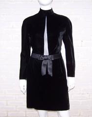 Mod 1980's Genny Peek-A-Boo Plunge Velvet Dress
